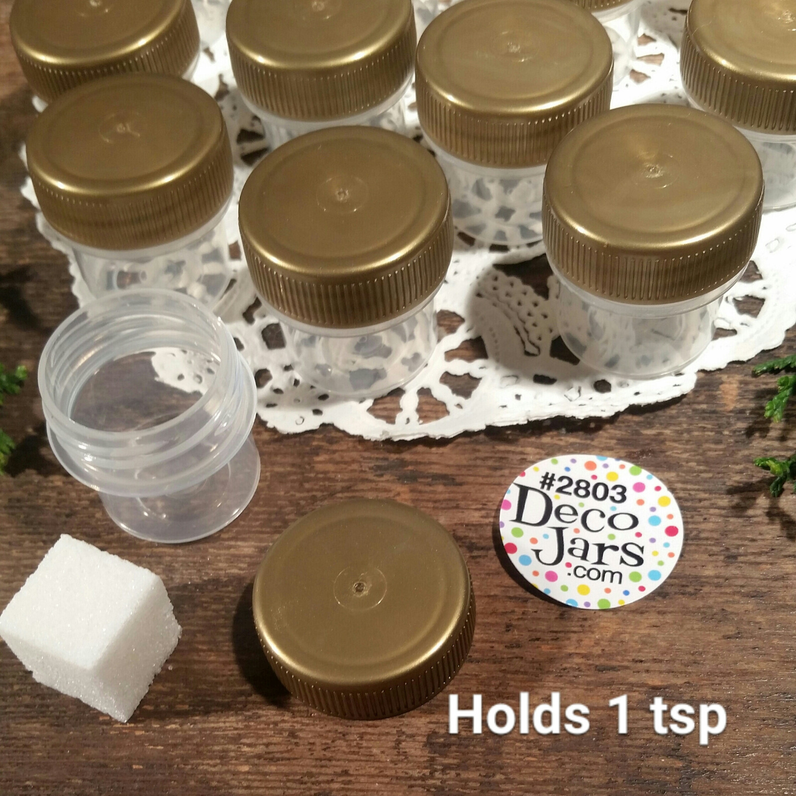 15 Vial Gold Cap Tiny ink Pot JAR Bottle 1/4oz container Powder  #2803 USA