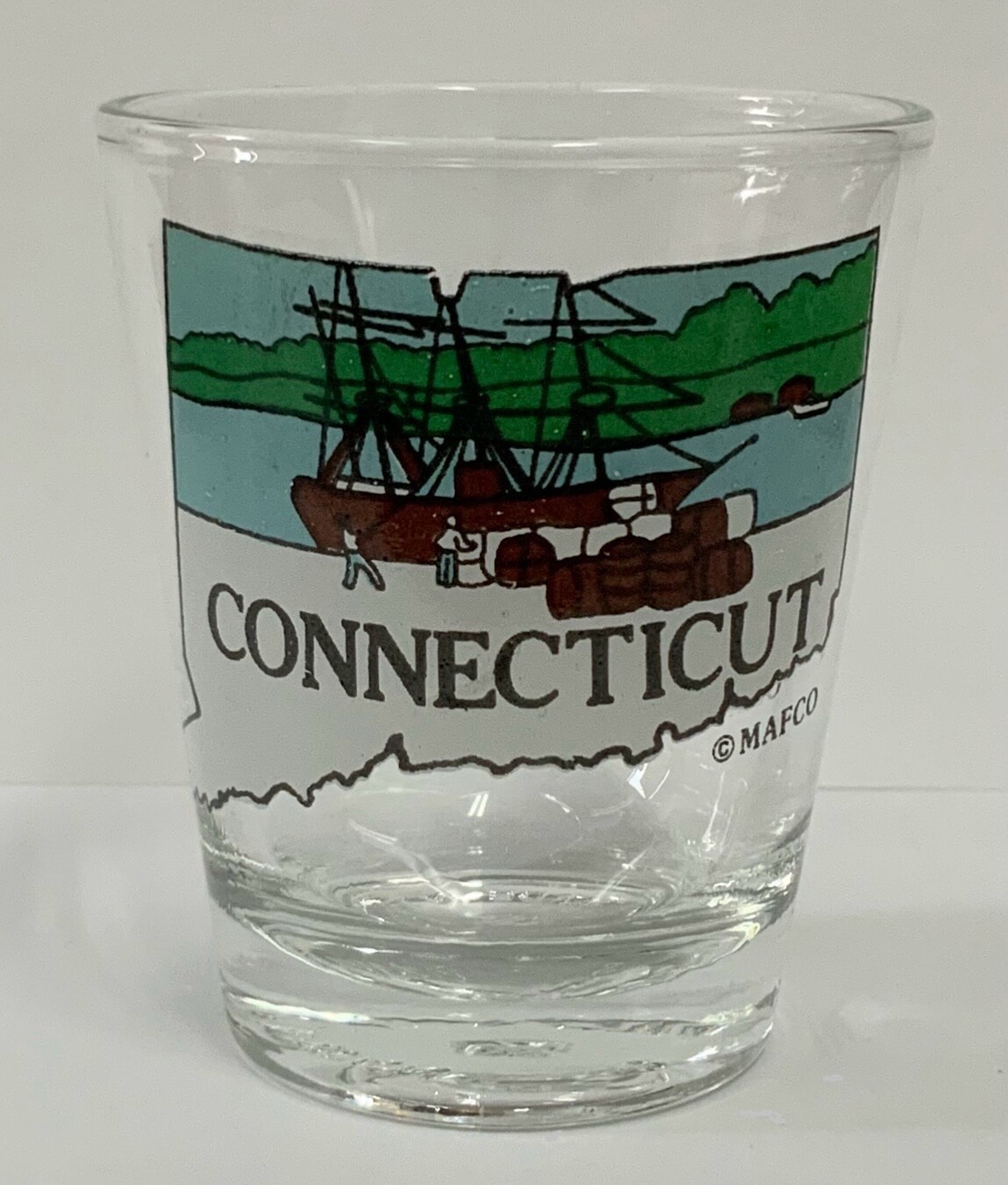 Connecticut Mafco Shot Glass Ship