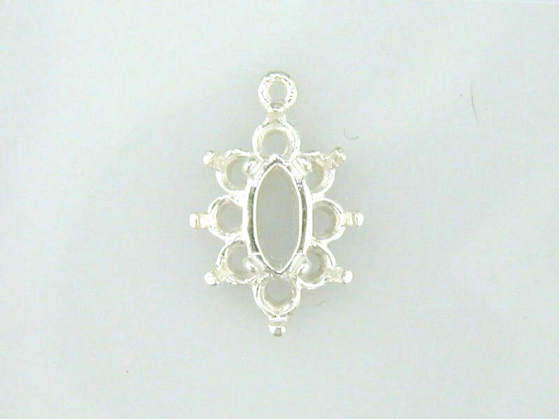8 x 4 Marquise Cluster Dangle Setting Sterling Silver