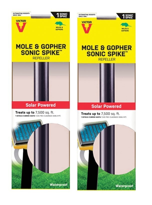 2pk ~ Victor Mole & Gopher Sonic Spike Repeller Solar Powered Waterproof