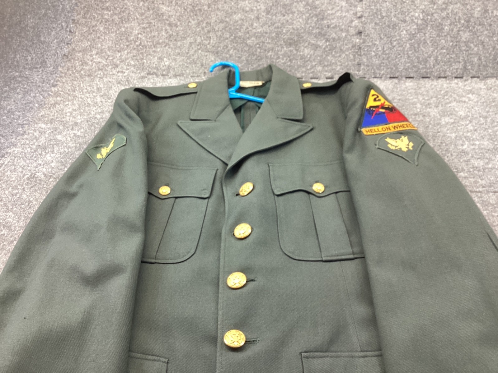 US Army Dress Uniform Mens 39 Long Olive Green Class A Military Cosplay Costume