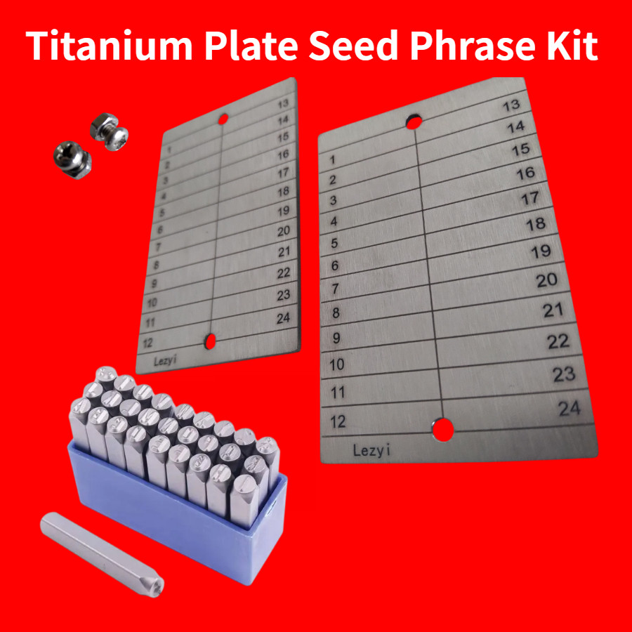 Lezyi Titanium Plate Seed Phrase Kit DIY Crypto Cold Wallet Recovery