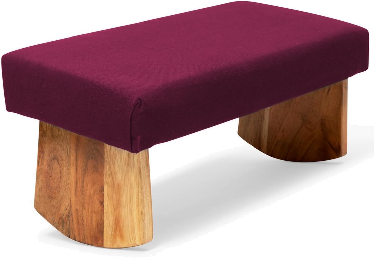 Meditation Bench Burgundy, Seiza, Sustainable Acacia Wood with Curved Bottom ...