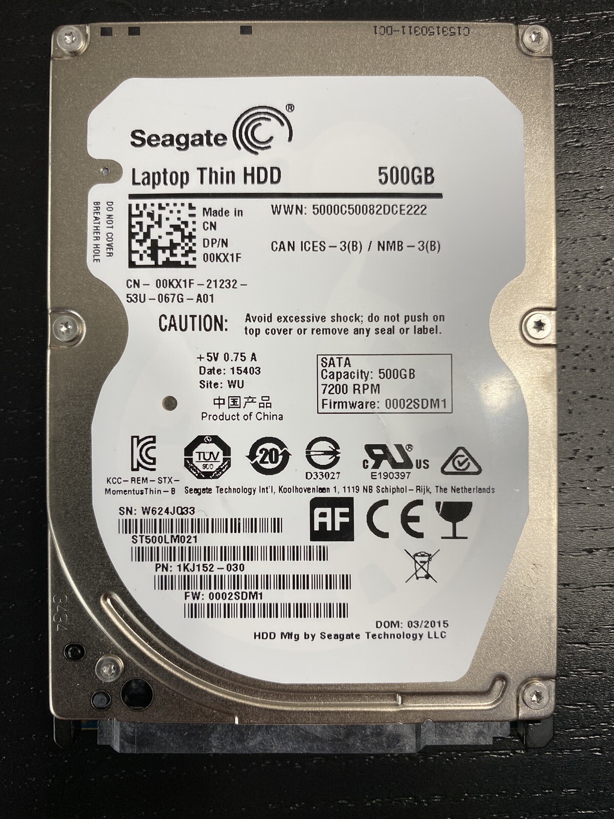 XBOX ONE ORIGINAL INTERNAL 500GB SEAGATE THIN HARD DISK DRIVE REPLACEMENT PART