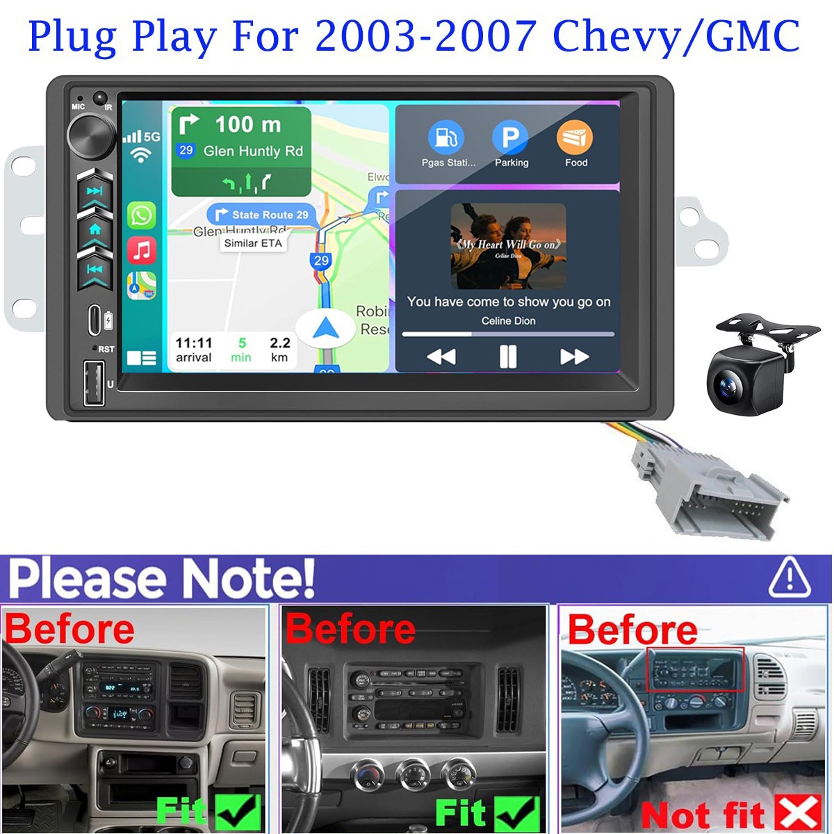 Carplay Car Stereo Radio GPS For GMC Yukon  Sierra 2003-2006 /Canyon 2004-2014