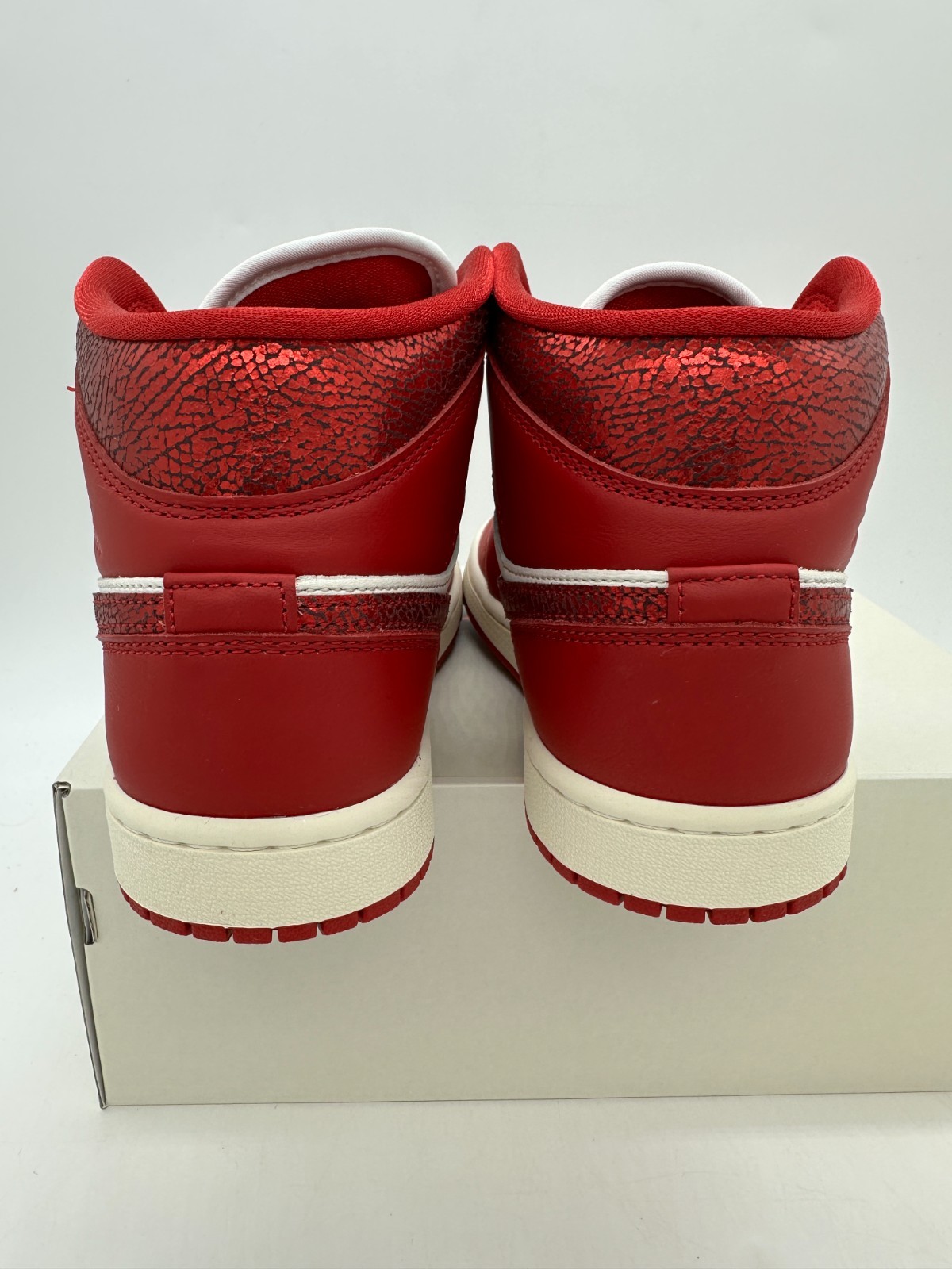 Air Jordan 1 Mid SE Women's Size 9 Red Sail Leather Athletic Shoes HJ9337 106