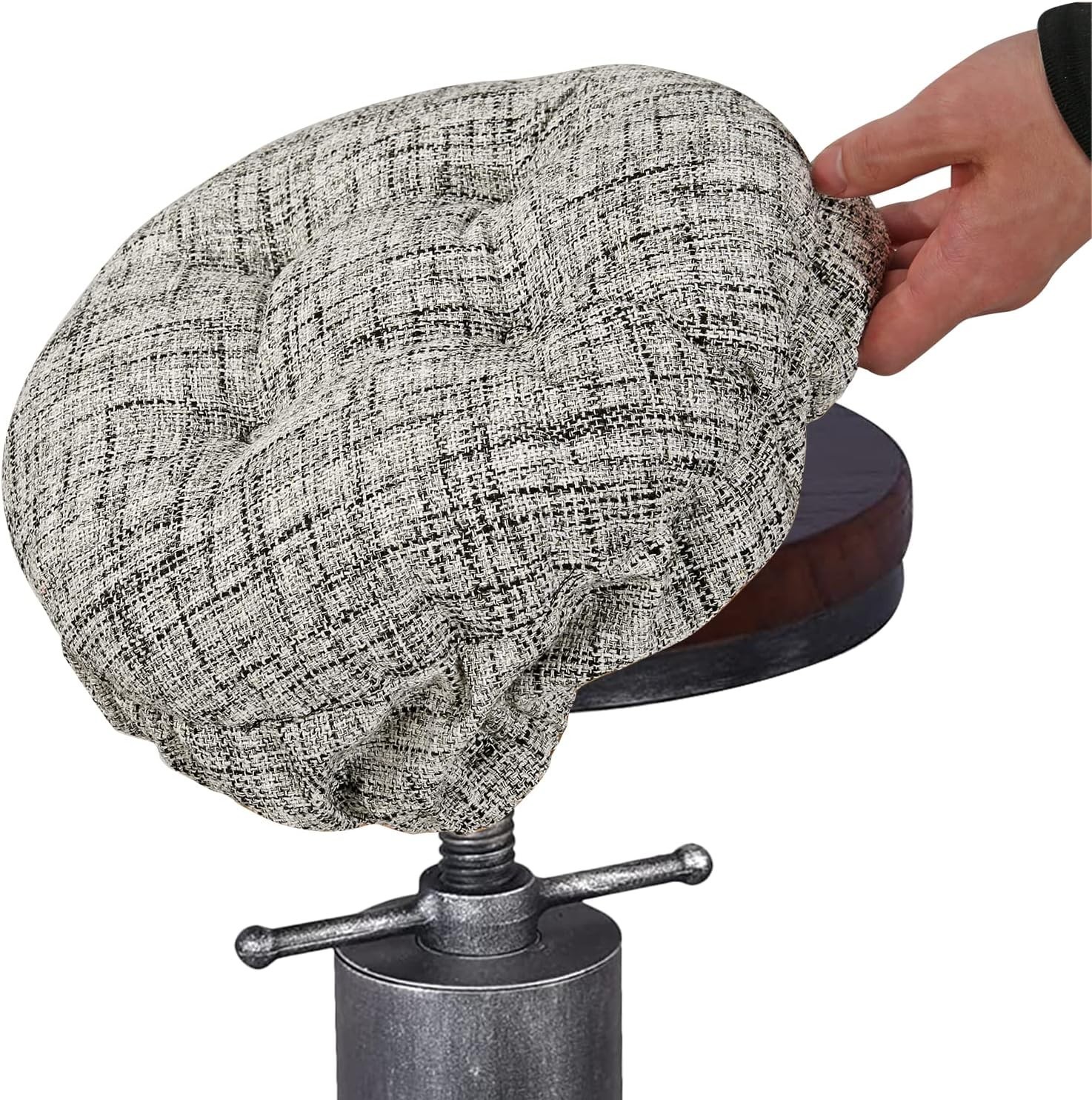 Modern Bar Stool Cushion Dia.12-15'', Fashion Interweaving Design Anti-Skid Sil