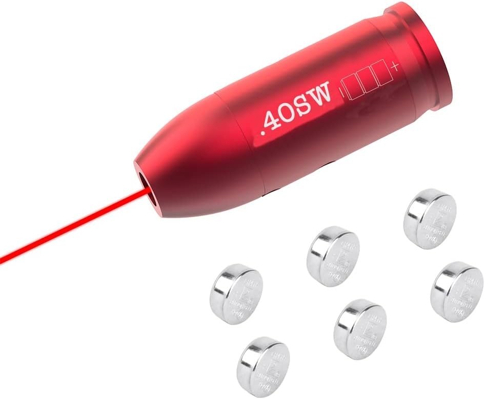 .40SW Red Laser Bore Sight w/ 6 Batteries