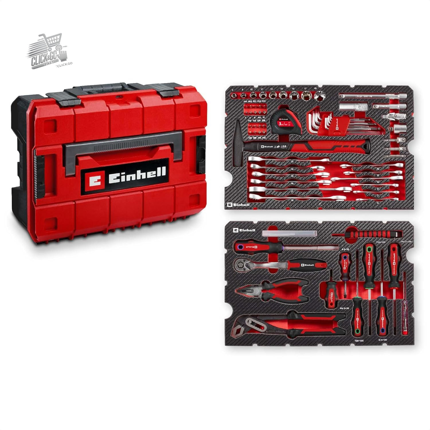 Einhell Original 80 Piece E-CASE (High Quality Tool Set in One Rob