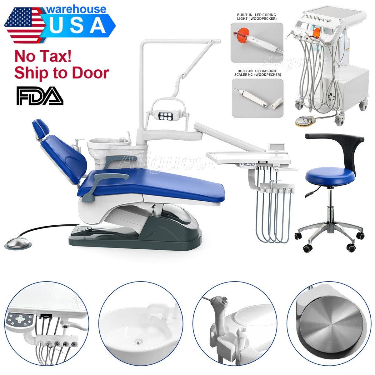 Dental Unit Chair Computer Controlled DC Motor/Portable Delivery Unit Cart B033