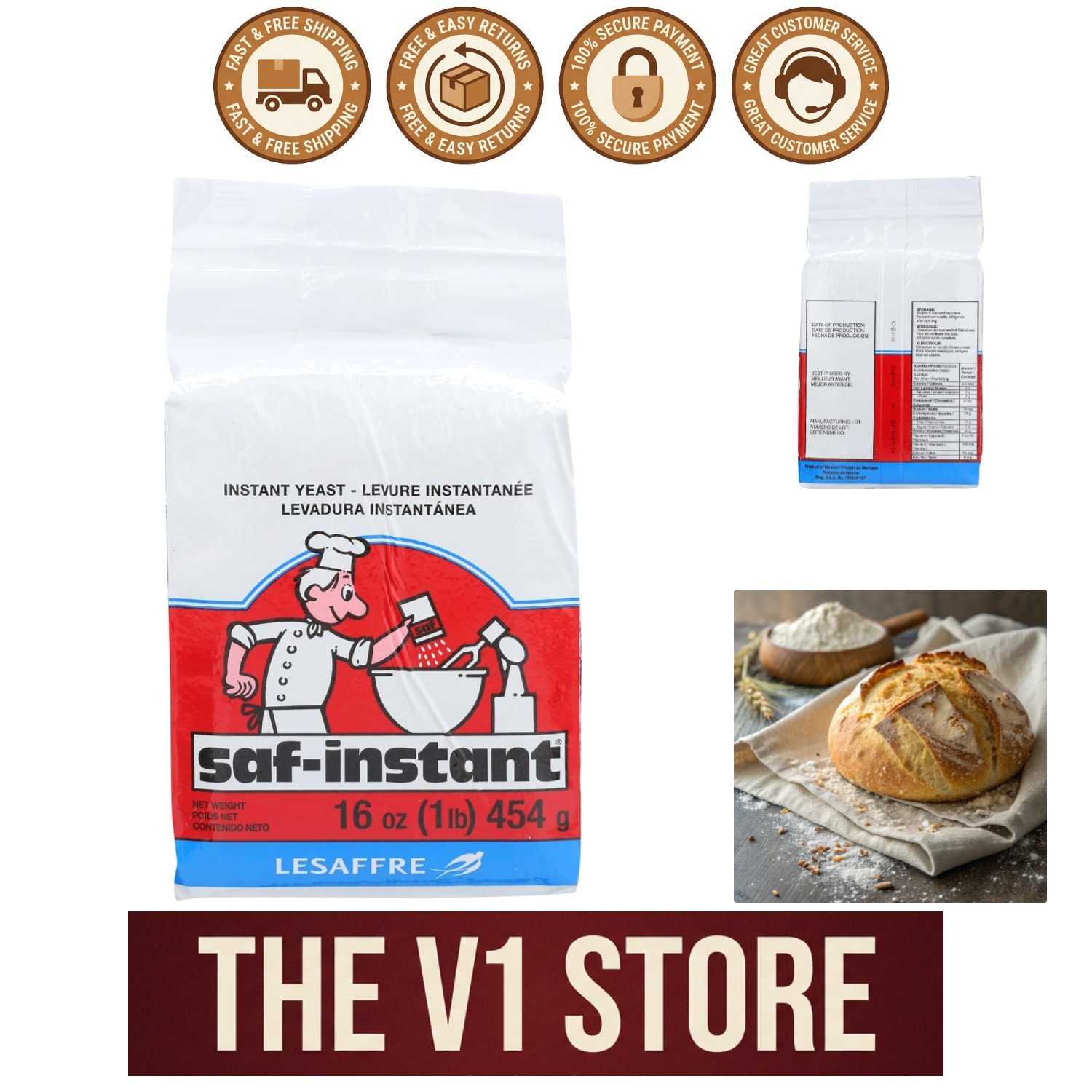 Fast-Acting Instant Yeast - 16 oz  Leavening Agent for Delicious Baking
