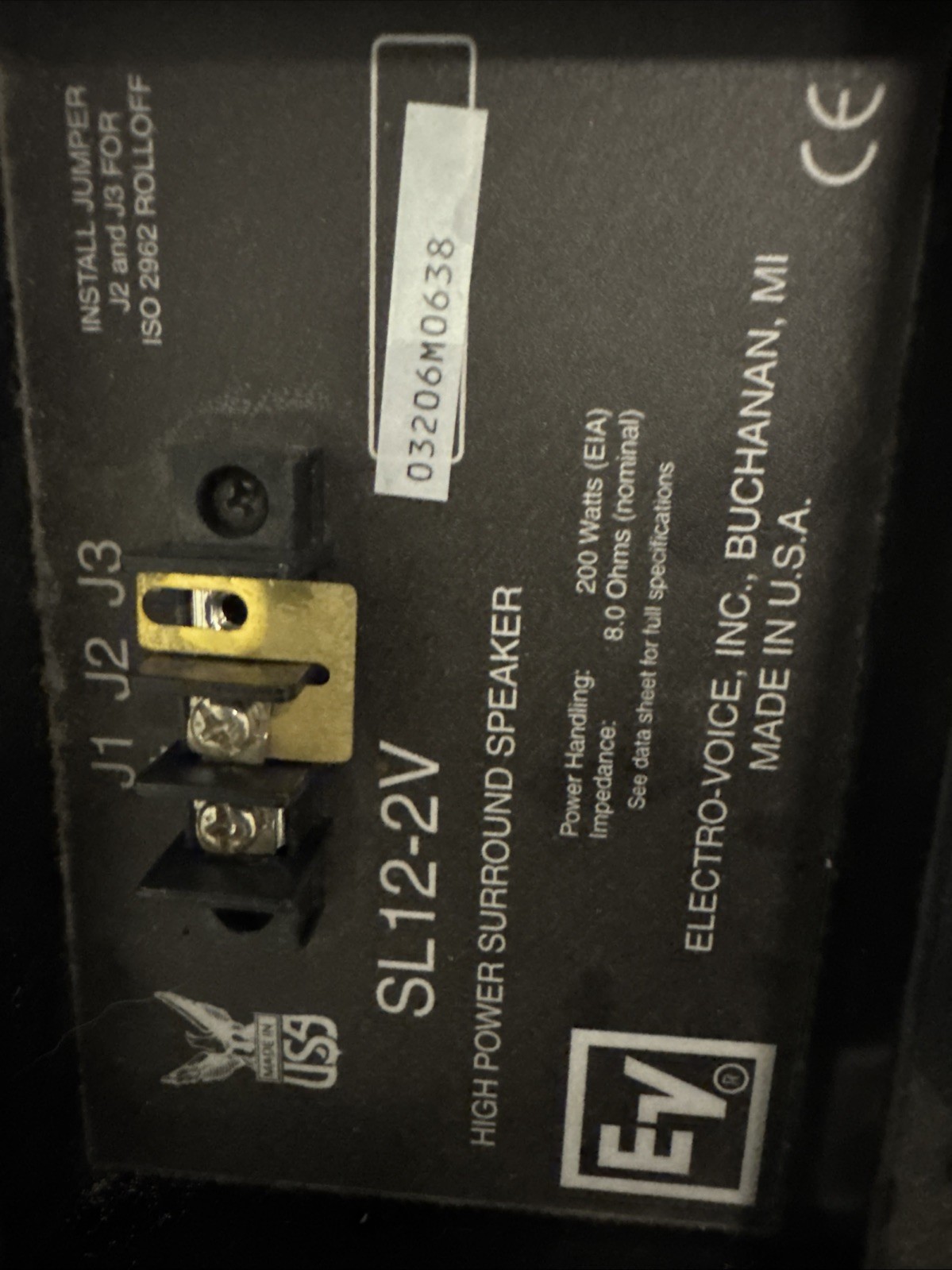 EV SL12-2V Theater THX Movie Theater Professional Speakers 45  Avail. Price/per