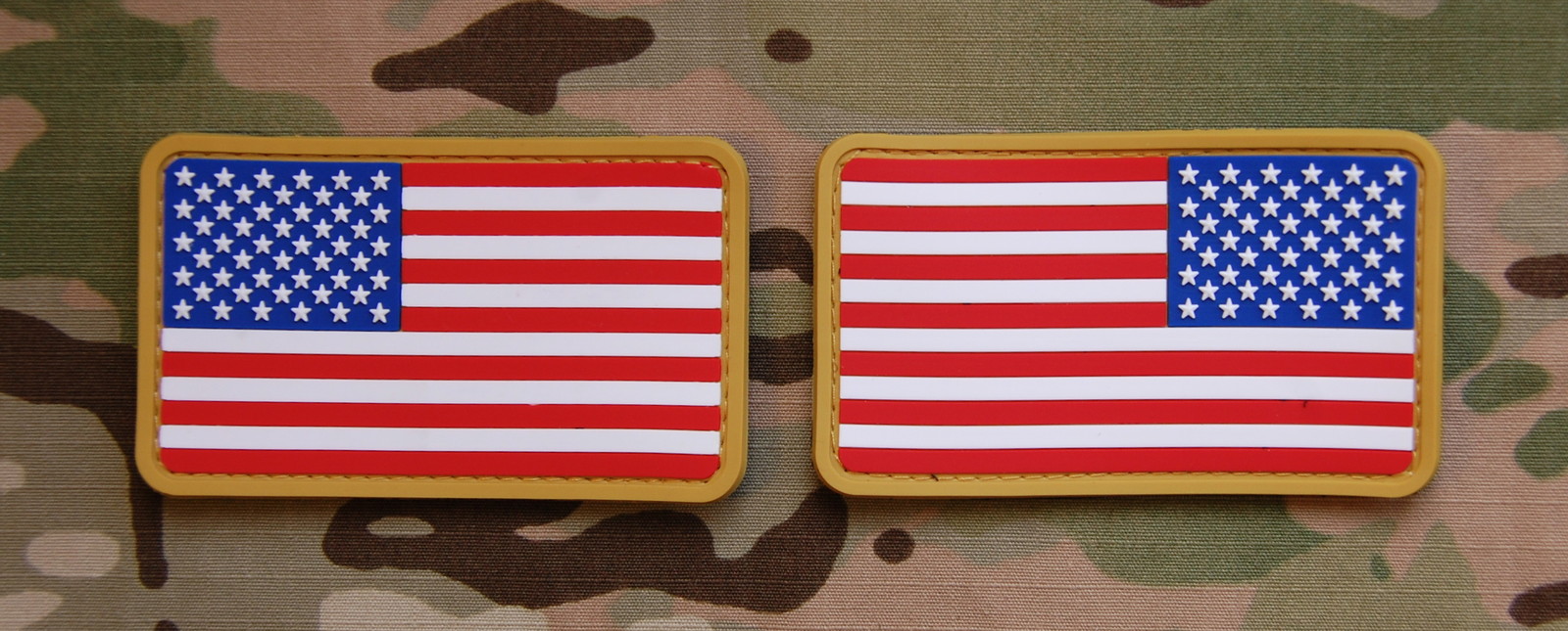 USA US Stars & Stripes Flag Patch Set MilSpec PVC Patch Hook Backing