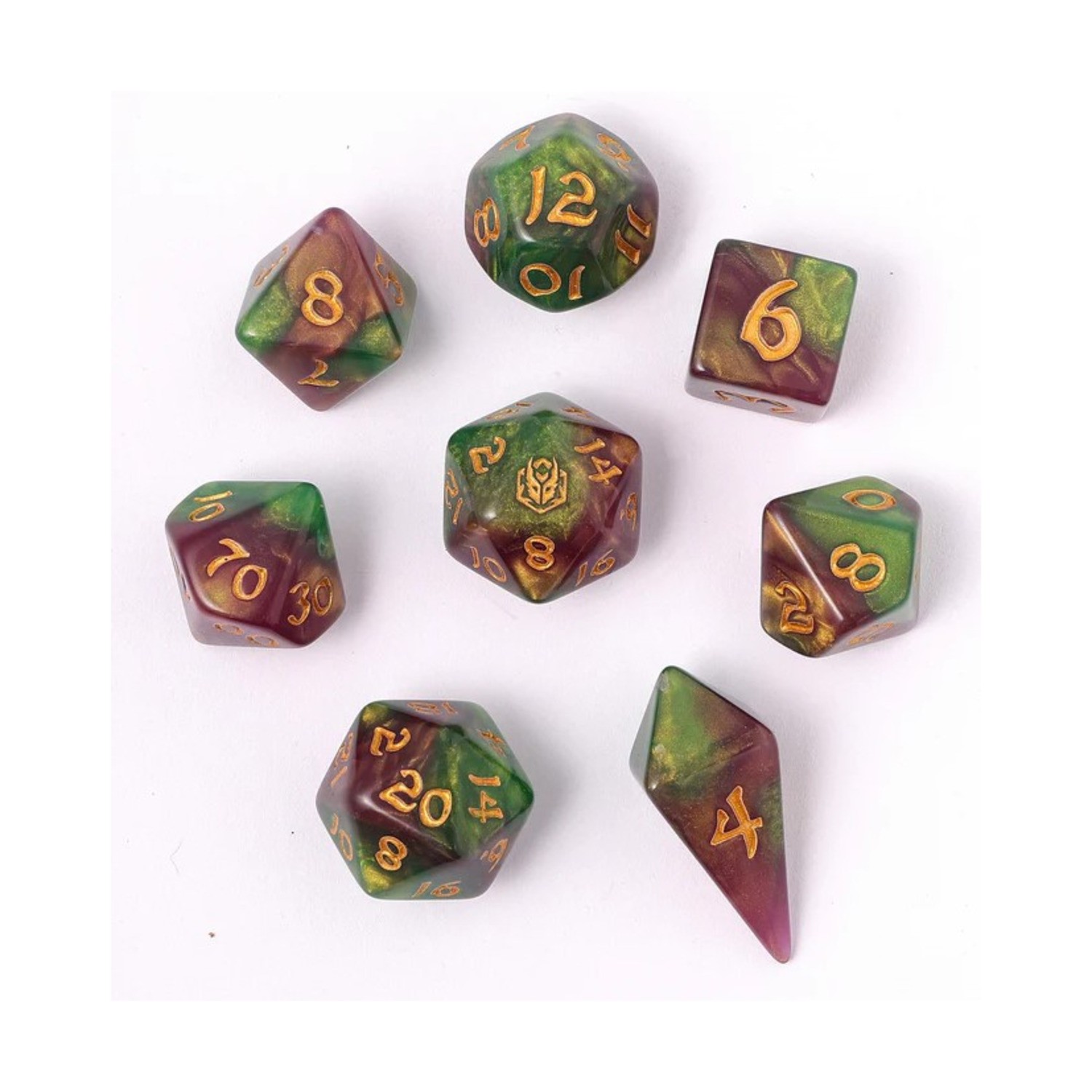 HYMGHO Polymer Dice Sets Poly Set - Wyvern Venom (8) New