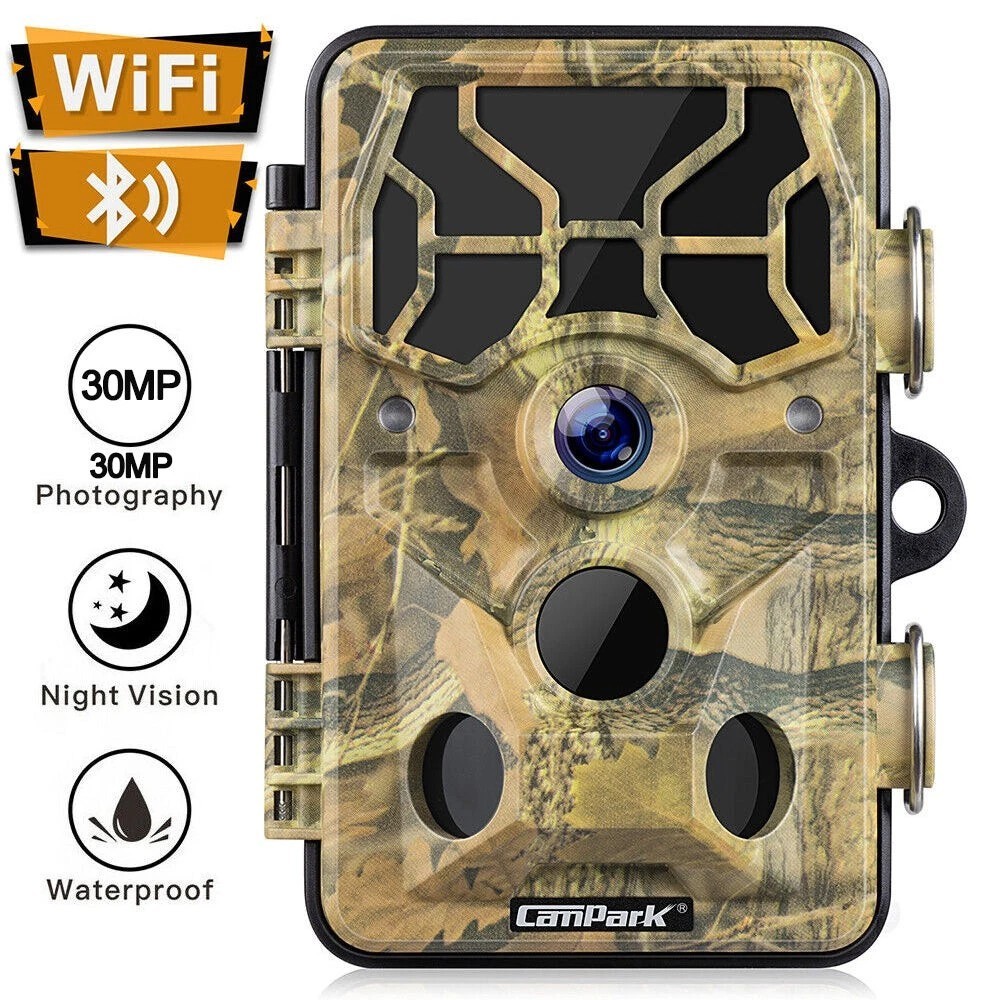30MP Trail Hunting Camera 1296P Wildlife WIFI Night Vision Outdoor Security Cam