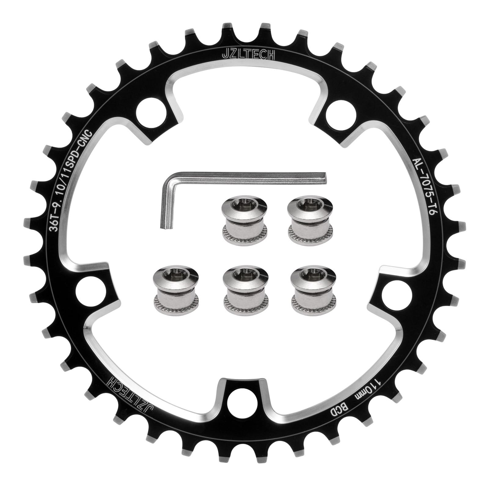 110 BCD Bike Chainring: 36T Round Narrow Wide Chainring, Single Bicycle Chain...