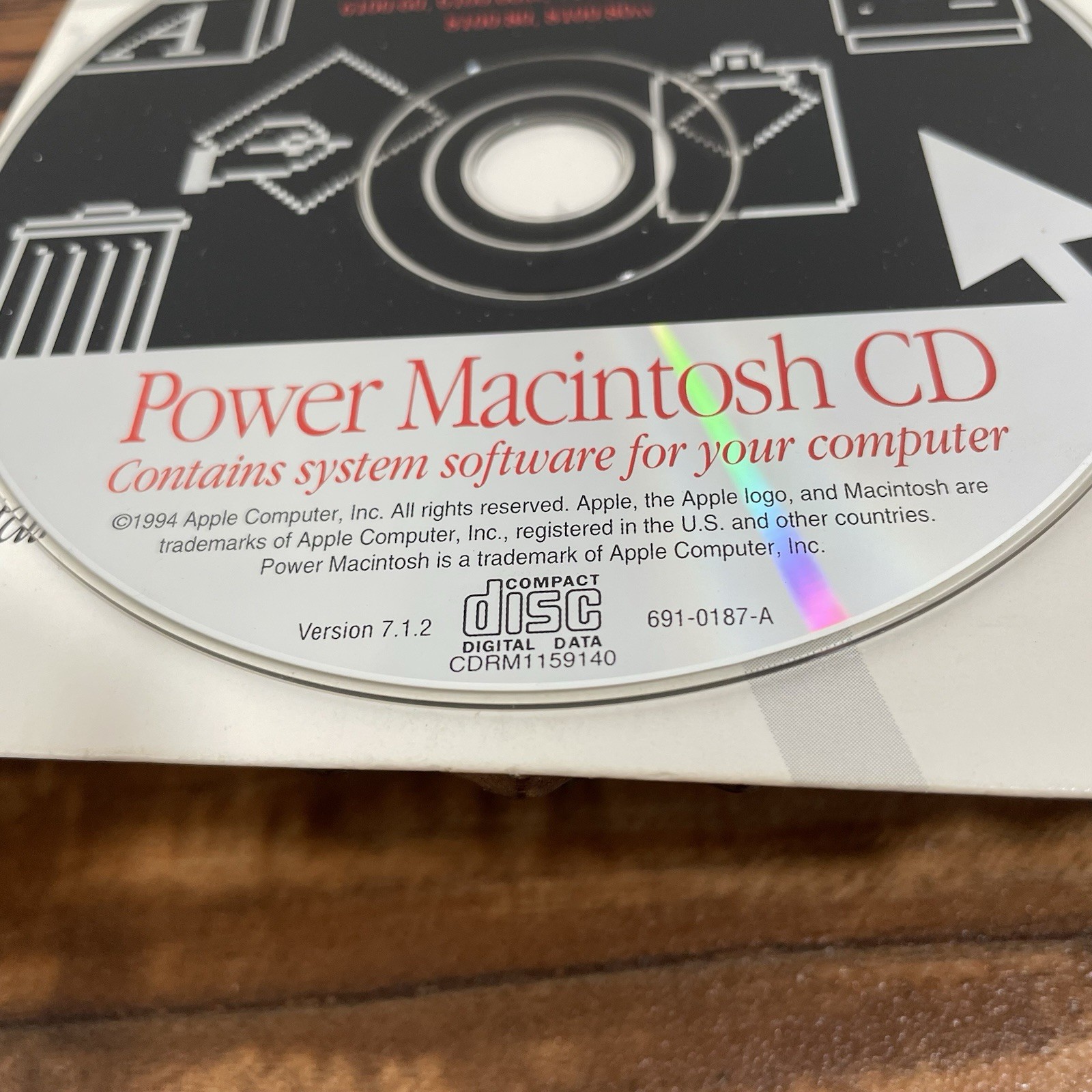 1994 Apple Power Macintosh 6100 7100 8100 V 7.1.2 Software Install CD-ROM Disc