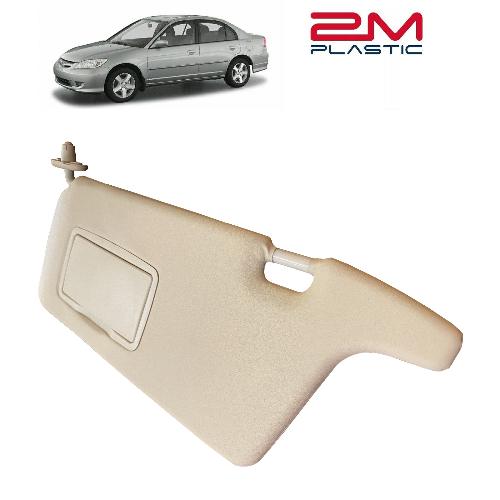 Sun Visor For Honda Civic 2001 2002 2003 2004 2005 Left + Right Beige 2MPLASTIC