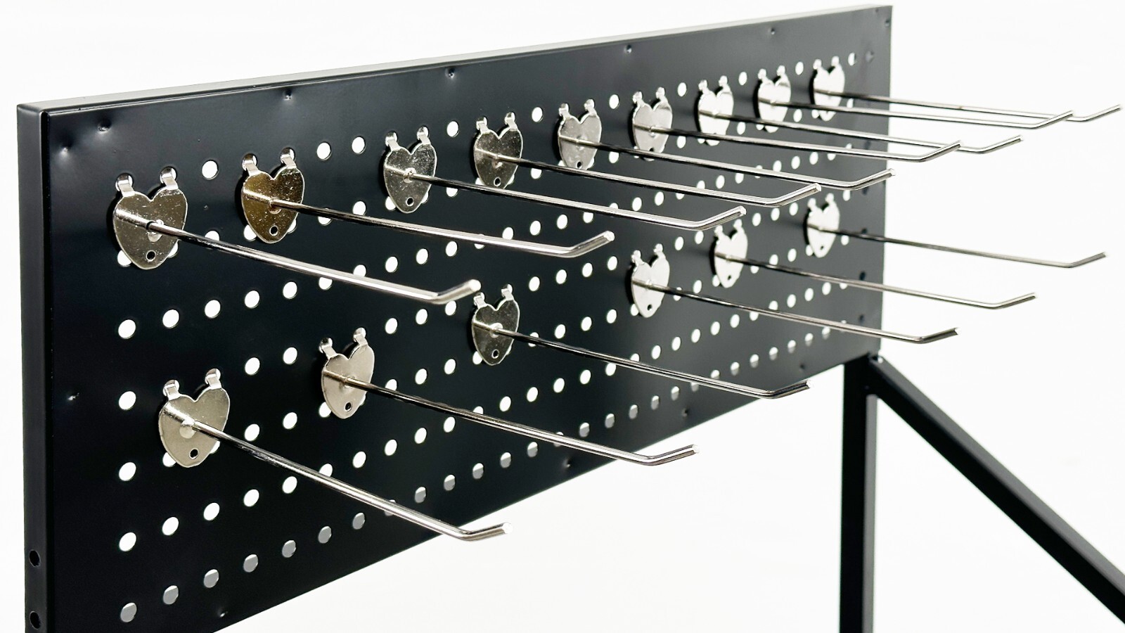 4 Shelves Angled Mobile Merchandising Rack display, Black
