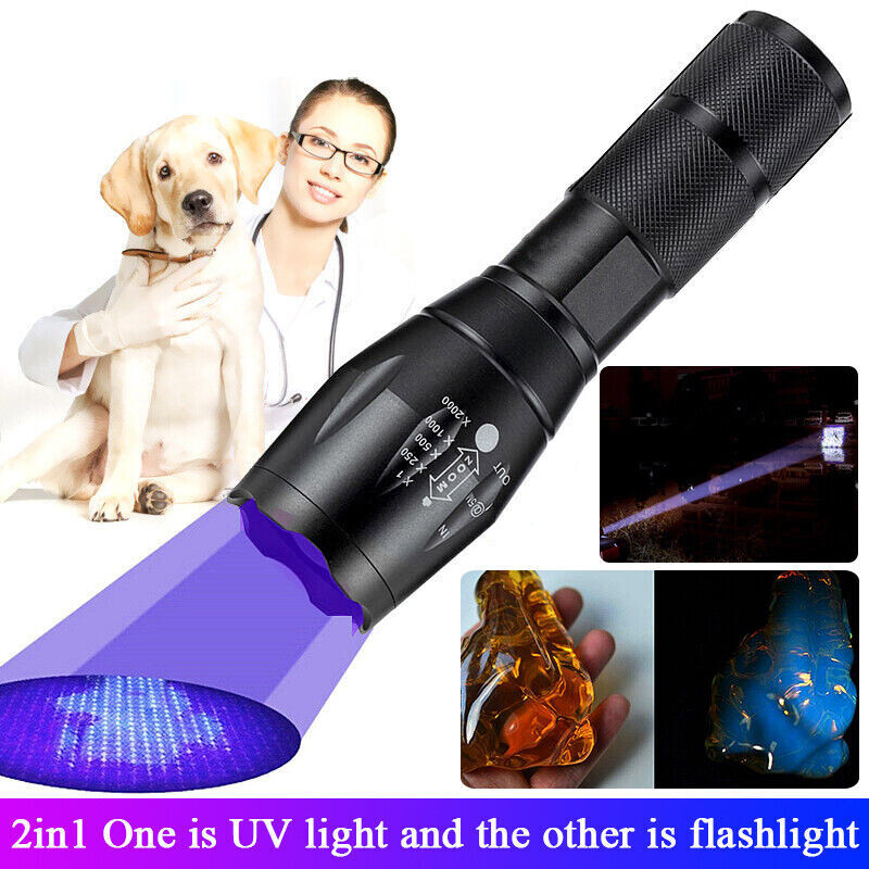 Super Bright 120000lm UV Torch Ultra Violet Flashlight Blacklight Light Lamp LED
