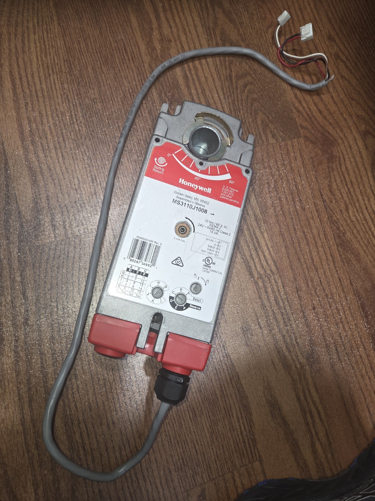 Honeywell MS3110J1008 Actuator, Damper Motor, Control
