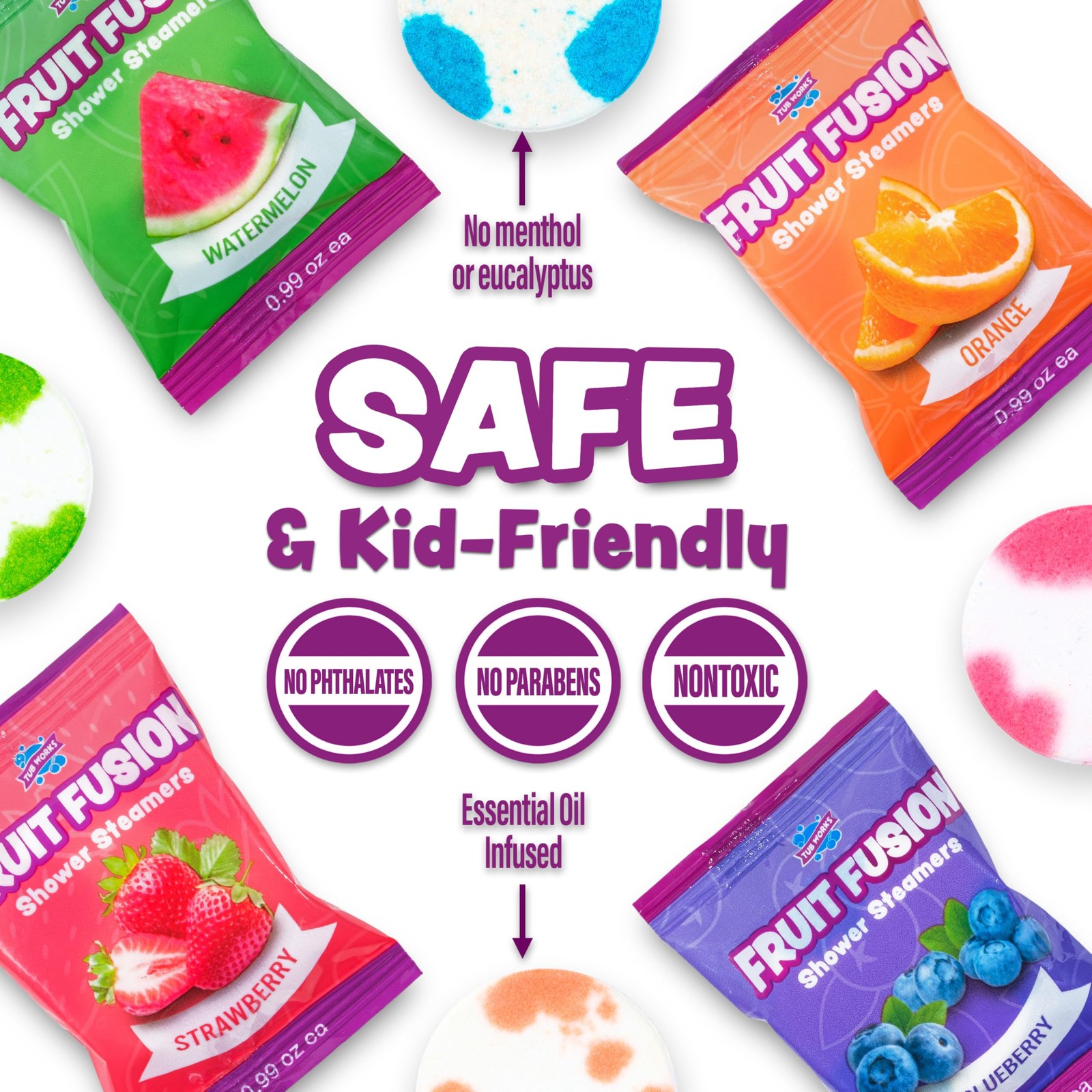 ® Fruit Fusion™ Shower Steamers for Kids, Variety 12 Pack | Fresh & Fruity Sh...