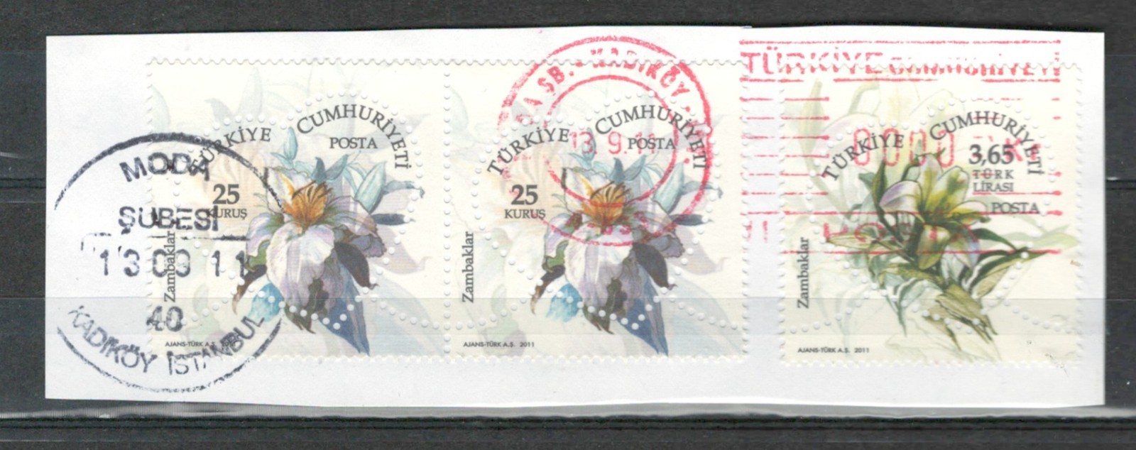 TURKEY EUROPE  FLOWERS  USED MODERN STAMPS LOT (WW 455)