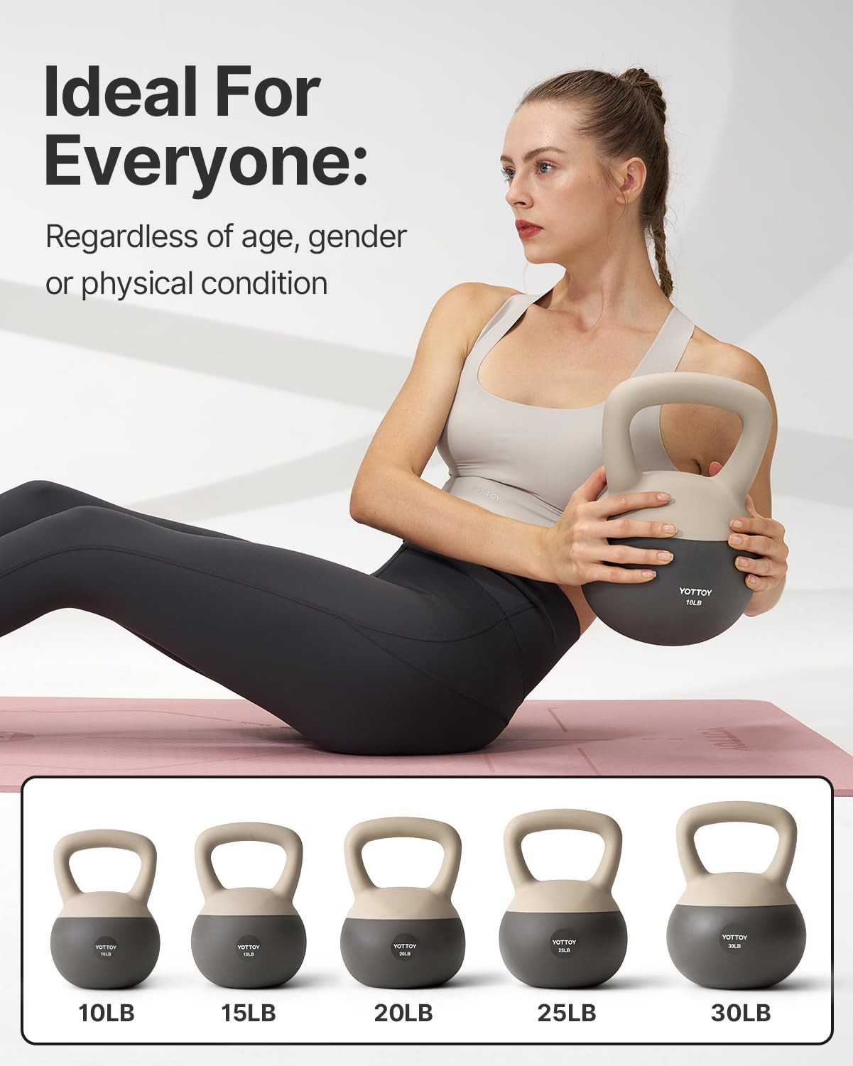 YOTTOY Soft Kettlebell, Set for Strength Training Kettlebells & Home Workouts