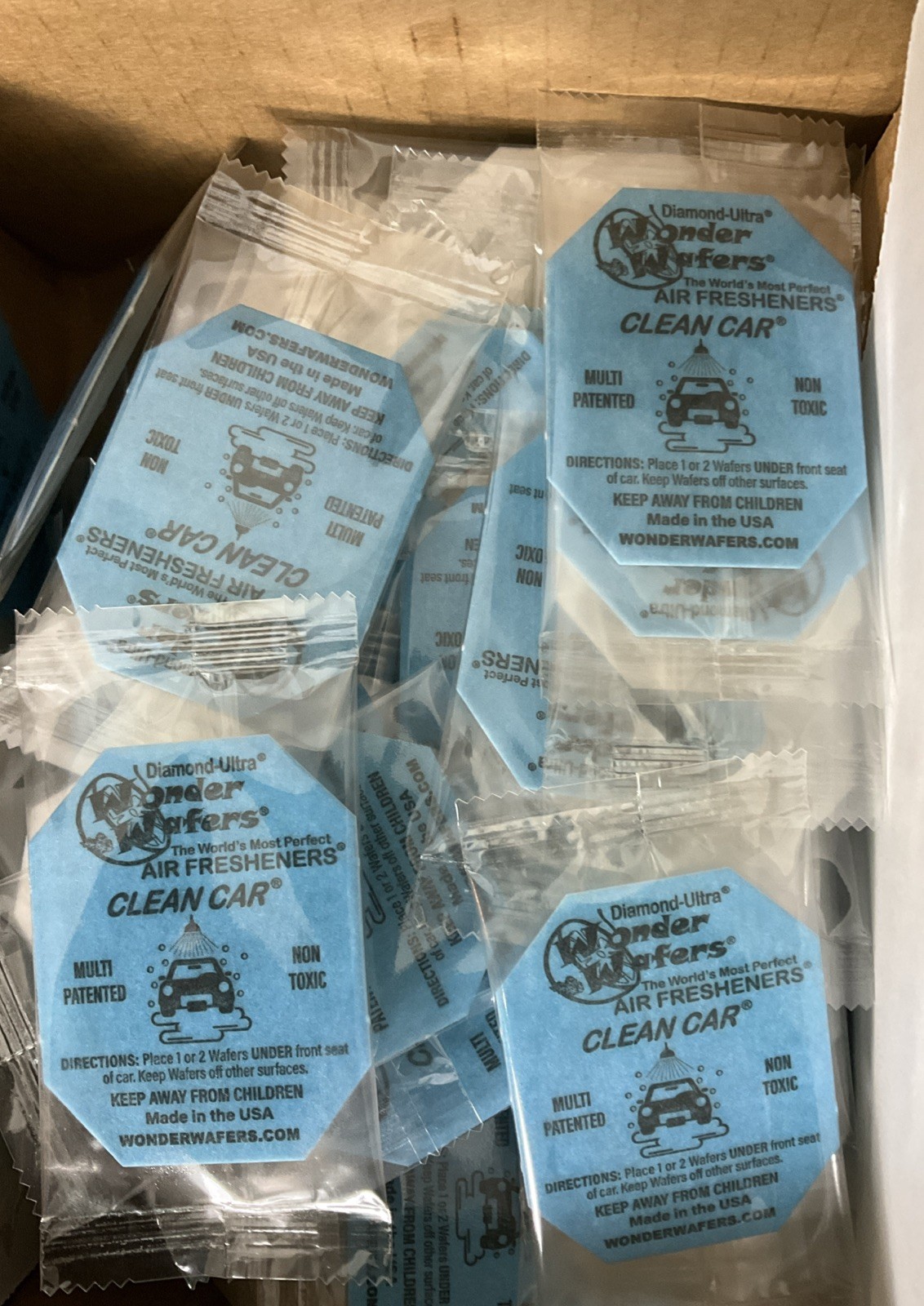 Wonder Wafers Individually Wrapped Car Freshener Clean Car Scent  15 Count