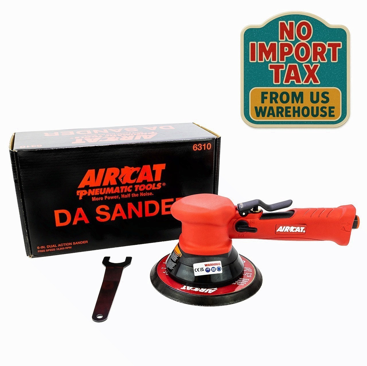 AIRCAT 6310 6-Inch Composite Dual Action Orbital Sander PSA Pad 10000 RPM Pneuma