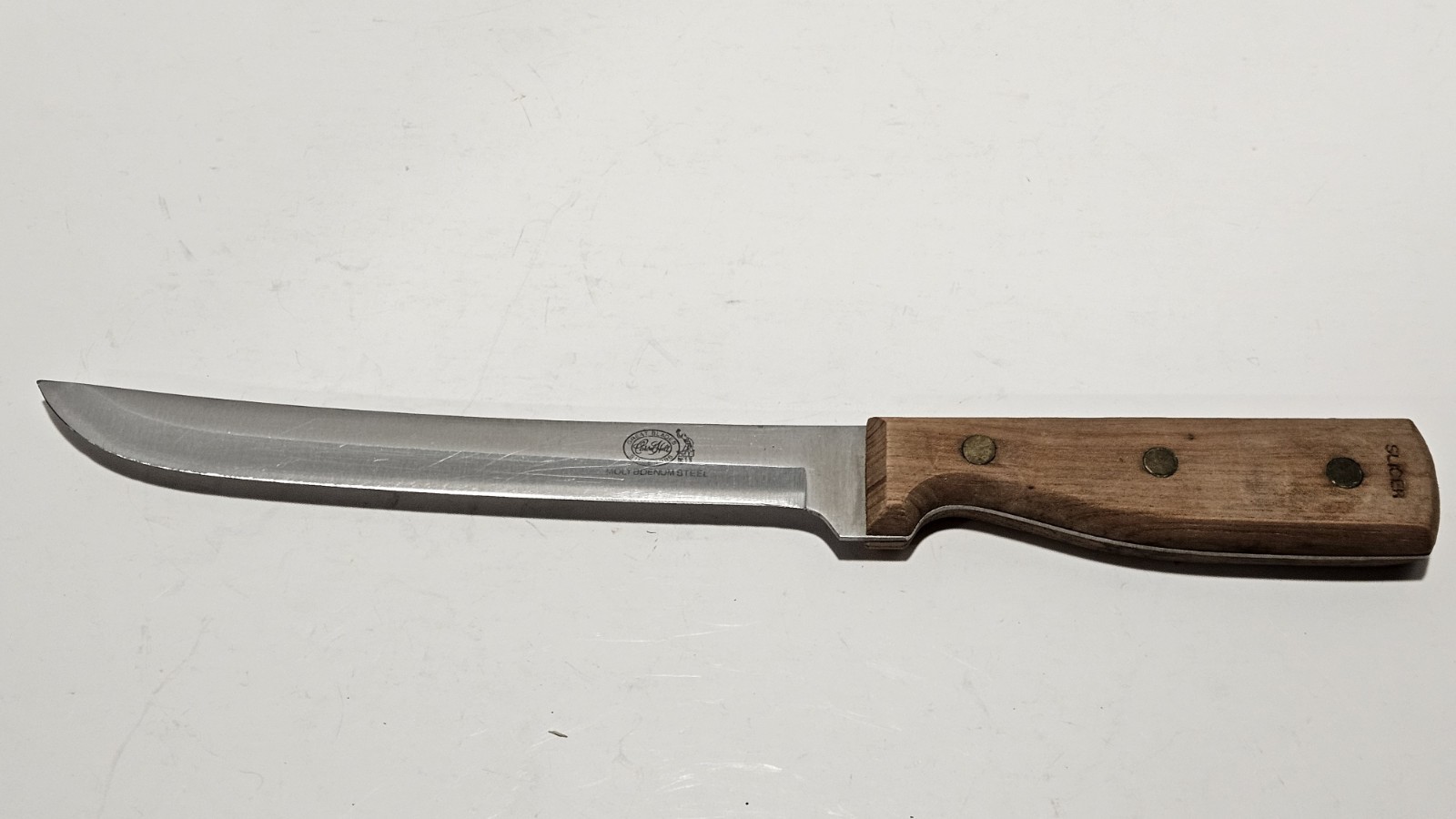 Vintage Carvel Hall Great blades Molyboenum Steel 8" Slicer Knife Japan