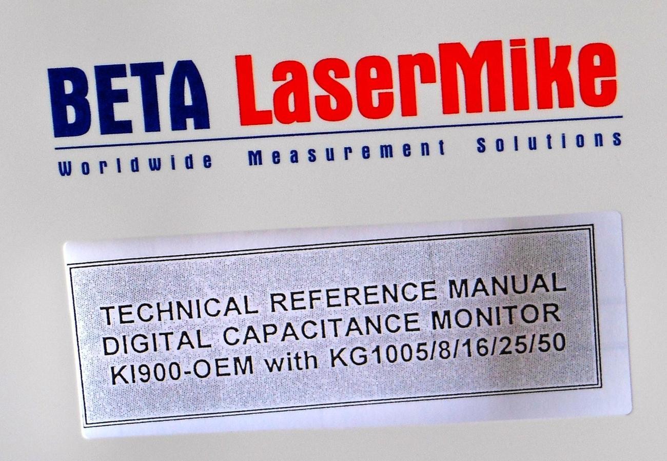 BETA LASERMIKE TECHNICAL REFERENCE MANUAL DIGITAL CAPACITANCE MONITOR KI900