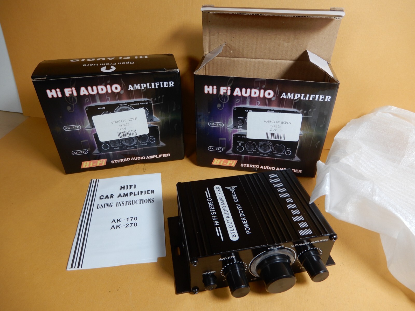 Two Hi-Fi AK-170 Stereo Audio Amplifiers NOS