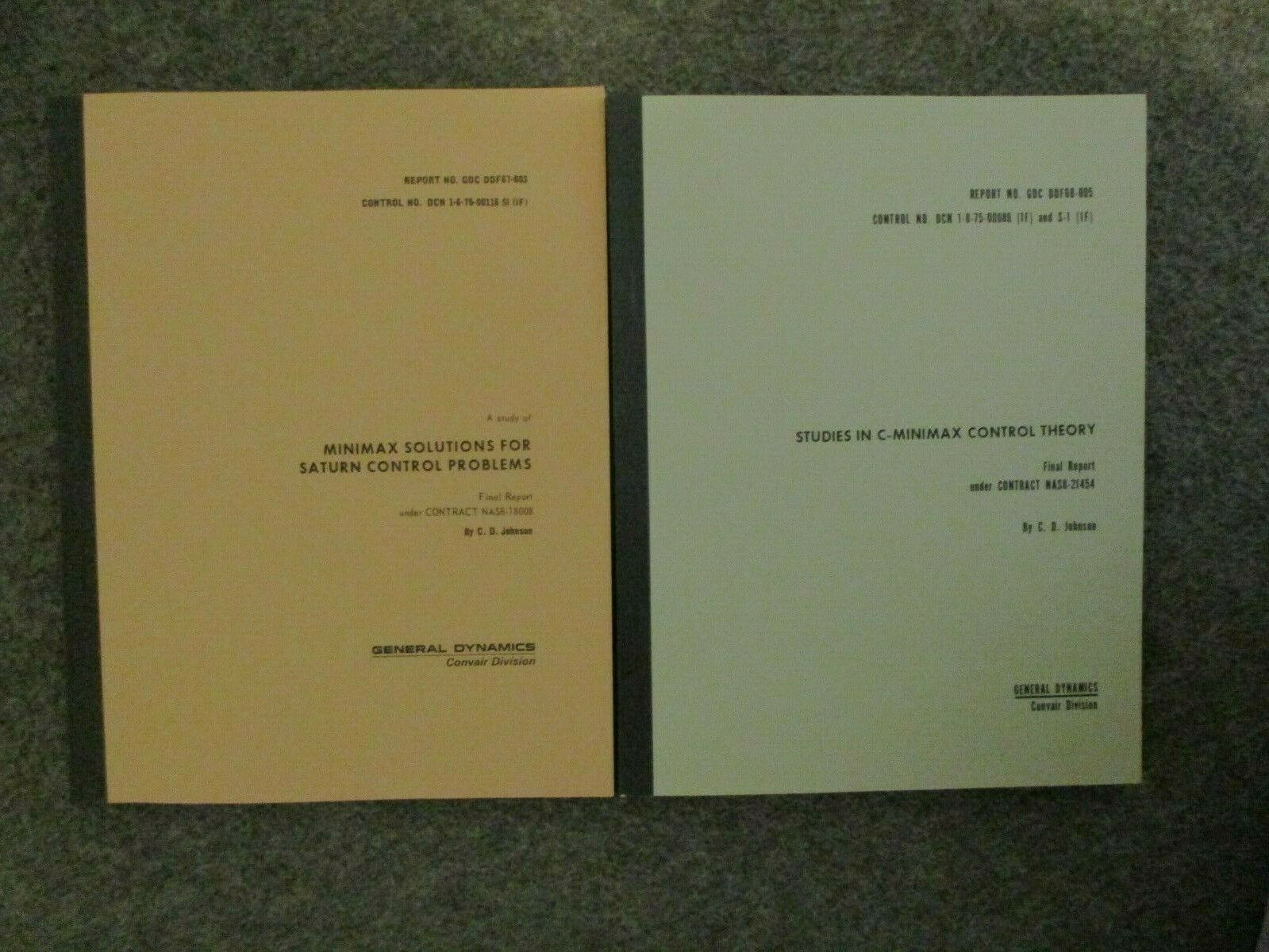 2 NASA MSFC APOLLO/SATURN BOOKS MINIMAX CONTROL THEORY 1967-69 GENERAL DYNAMICS