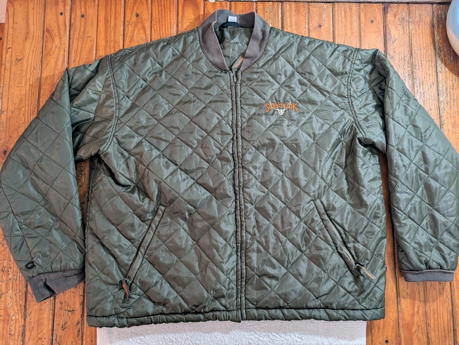 Scent Lok Jacket Mens 2XL Full Zip Quilted Pockets Hunting Jacket Coat