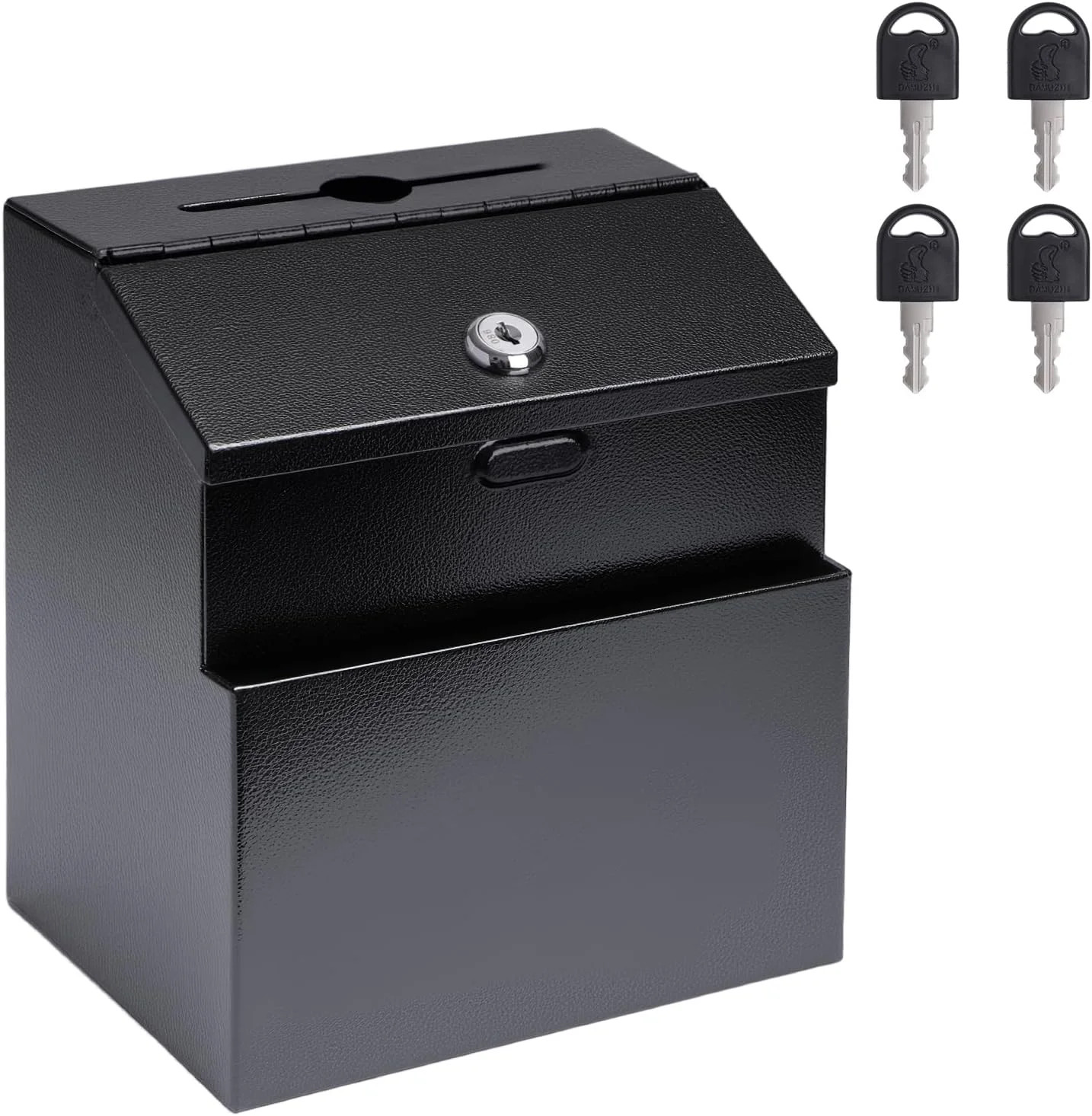 Suggestion Box with Slot and Lock Metal Wall Mounted Ballot Complaint and Donati