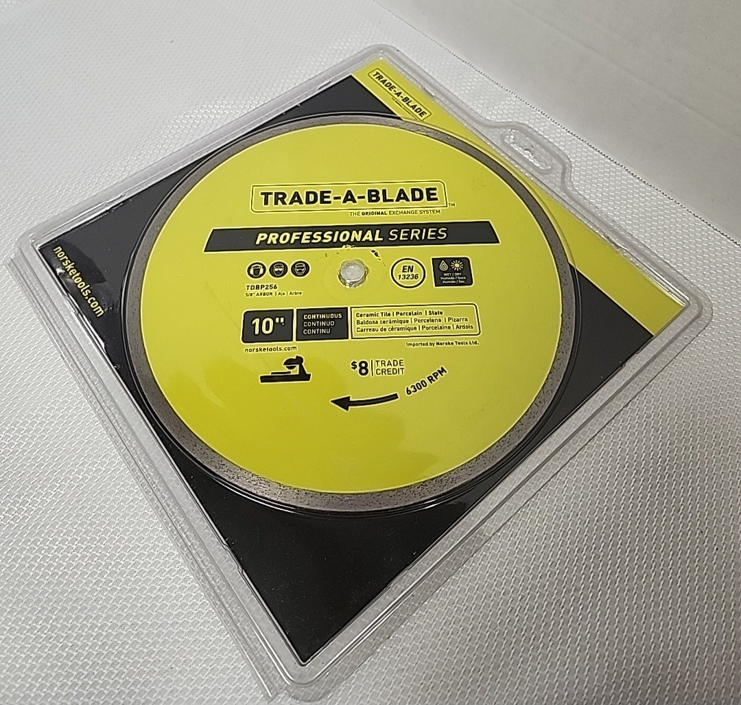Ten inch- Tile Ceramic,  Porcelain, Slate-Blade Professional Series