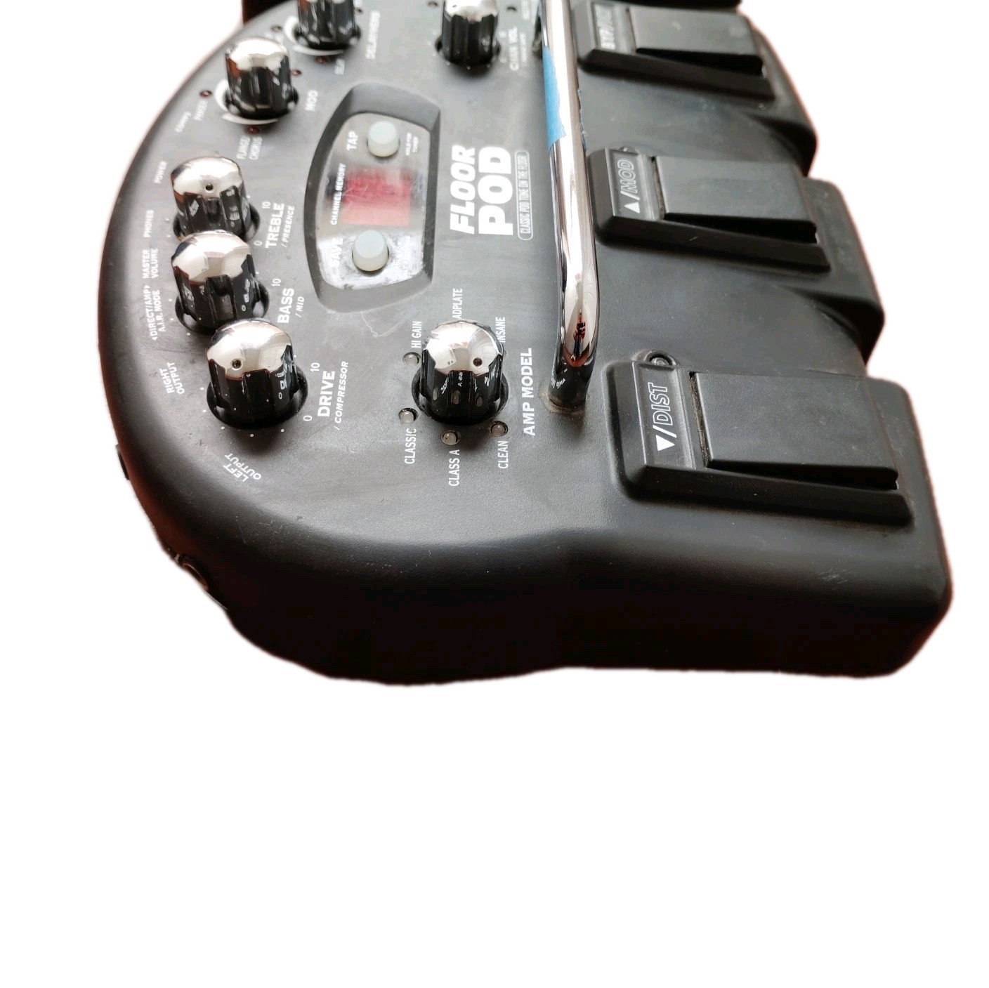 Line 6 Floor POD Multi Effects Pedal Front Side Cover Missing Tested Works Rare