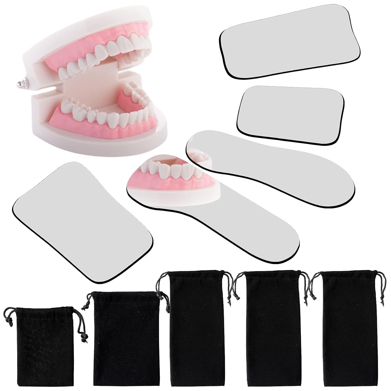 Espejo Dental 5 Piezas Reflector Oclusal Fotografia Intraoral Doble Cara Vidrio