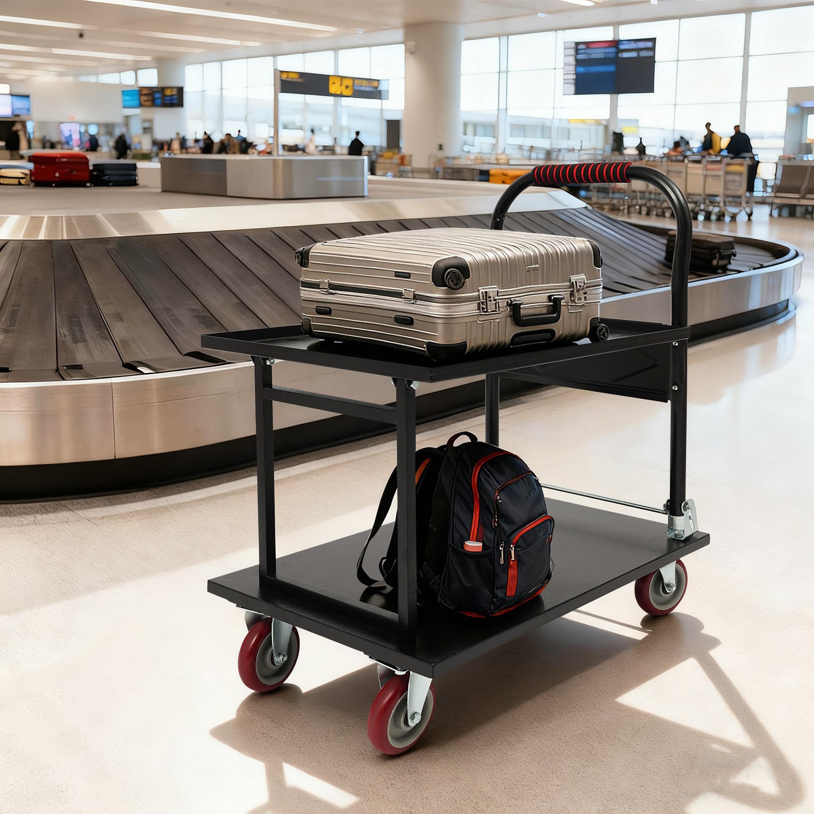 Folding Cart Dolly 2-Tier Heavy Duty Hand Truck 700 Lbs Capacity Portable