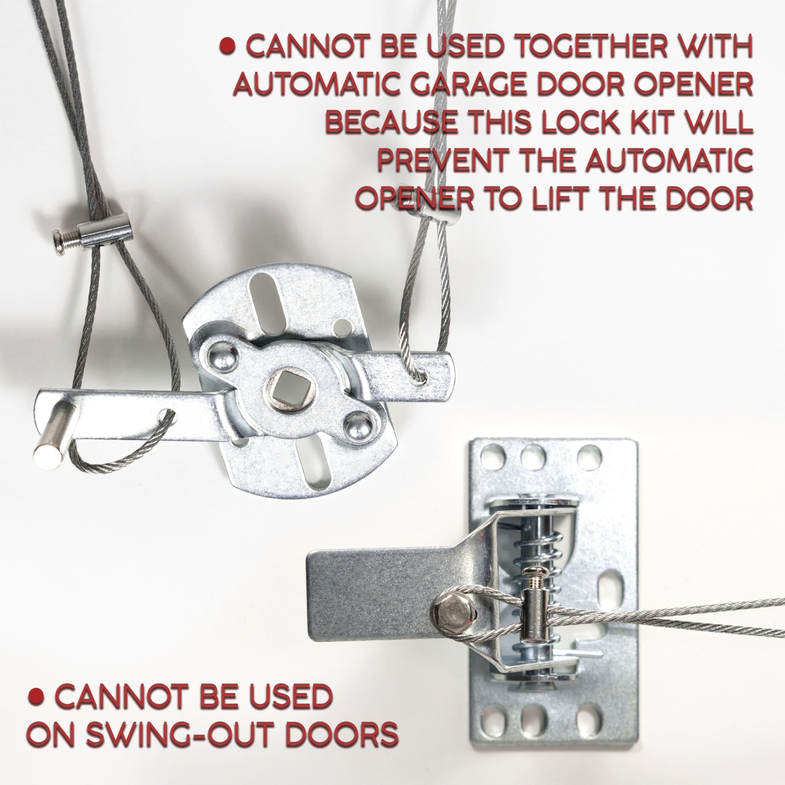 Garage Door Lock Kit, Complete Set with Spring Latch and Keyed Handle, Home I...