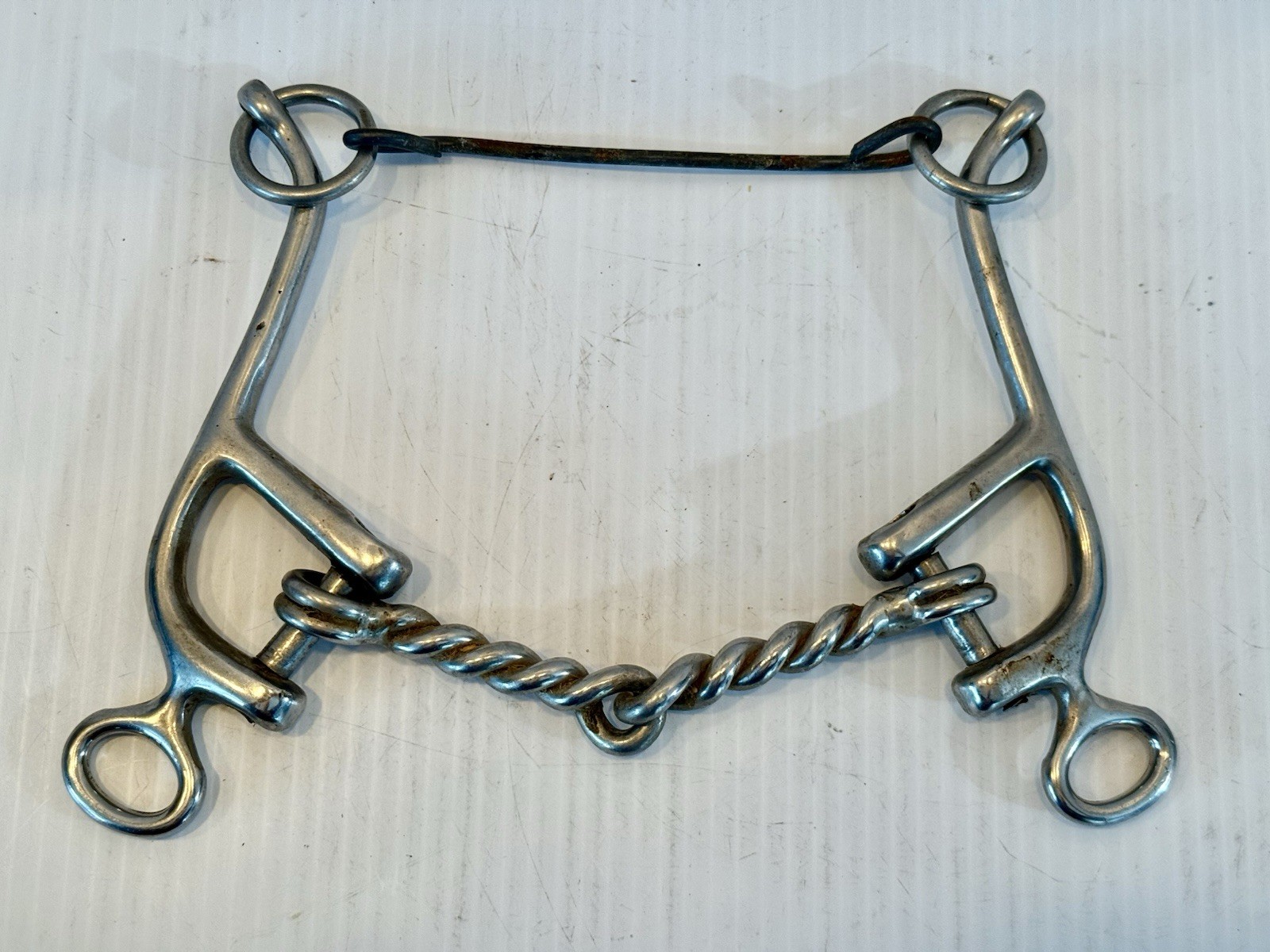 Vintage Western Horse Bit Chain Mouth Sliding Gag Wonder Bit Non Magnetic Metal