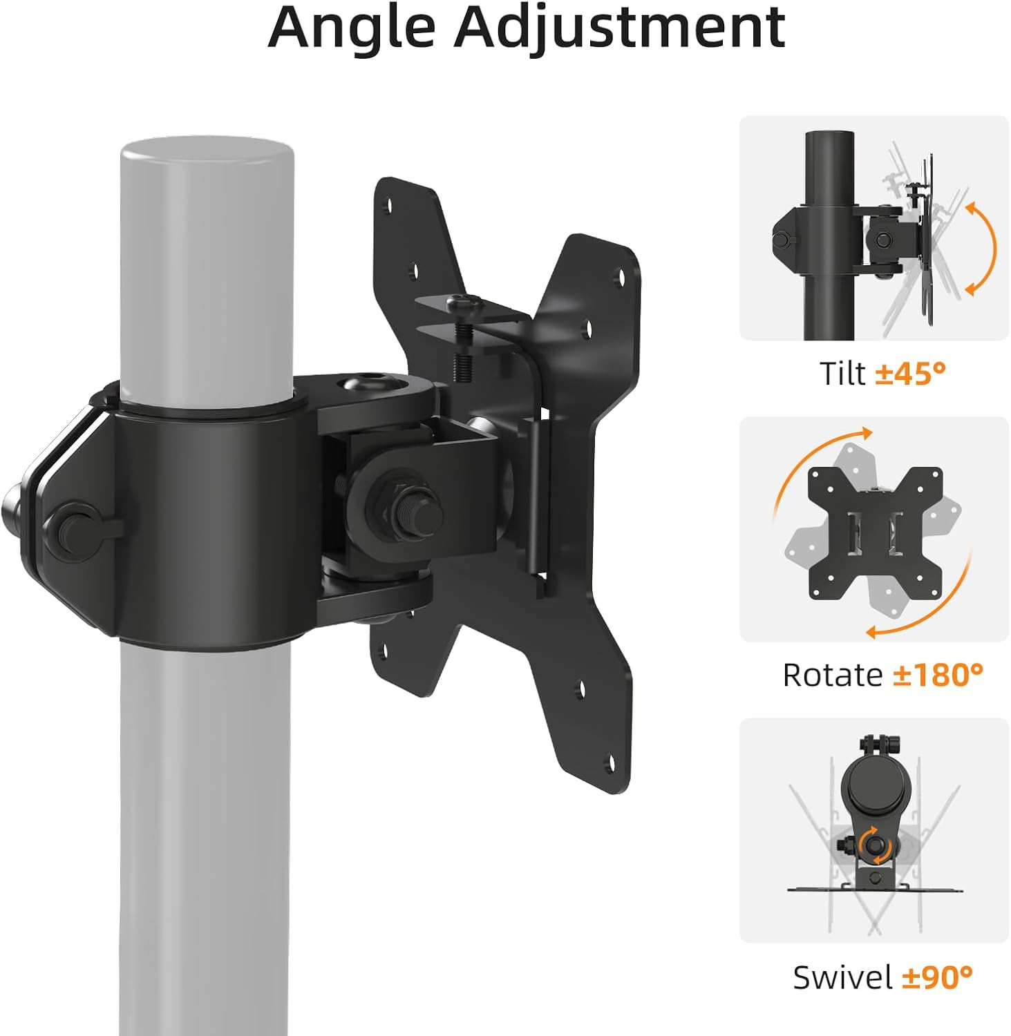 Suptek VESA Pole Mount Bracket for Single Head Monitor, 1 Pack (Md6Tb)