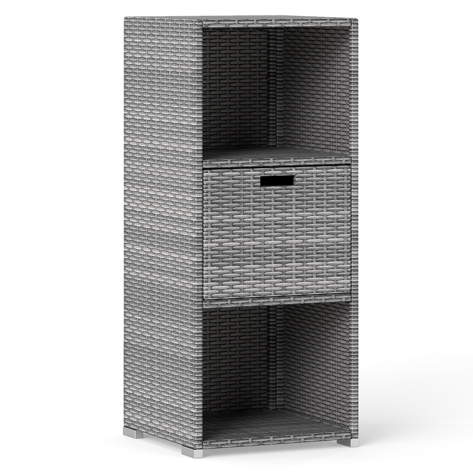 Outdoor Storage Cabinet with Storage Shelves Drawer and Rolling Wheels for Porch