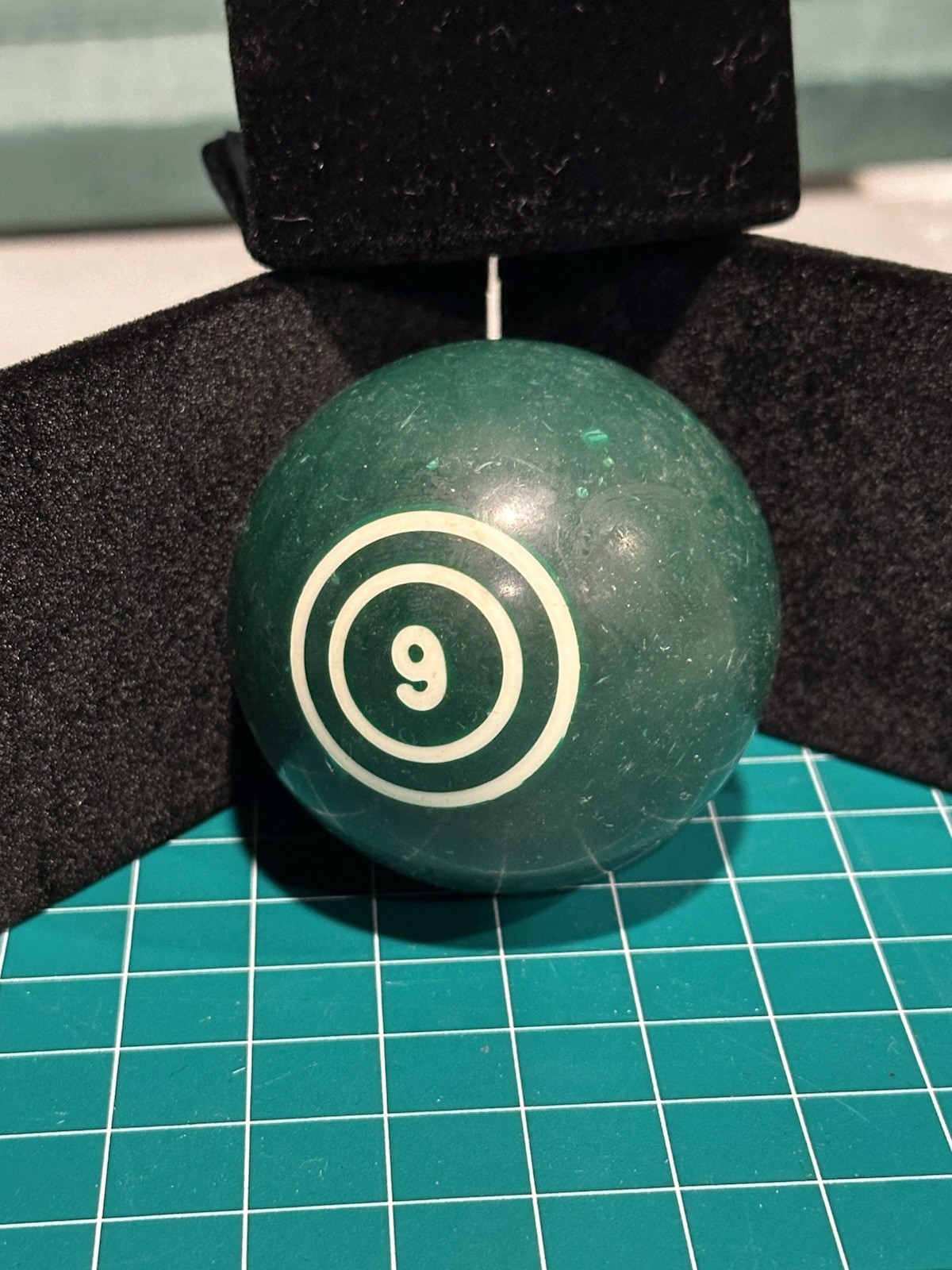Vintage Pool Billiard Ball #6 Double Rings Circles 2.25 Inch Green White Six