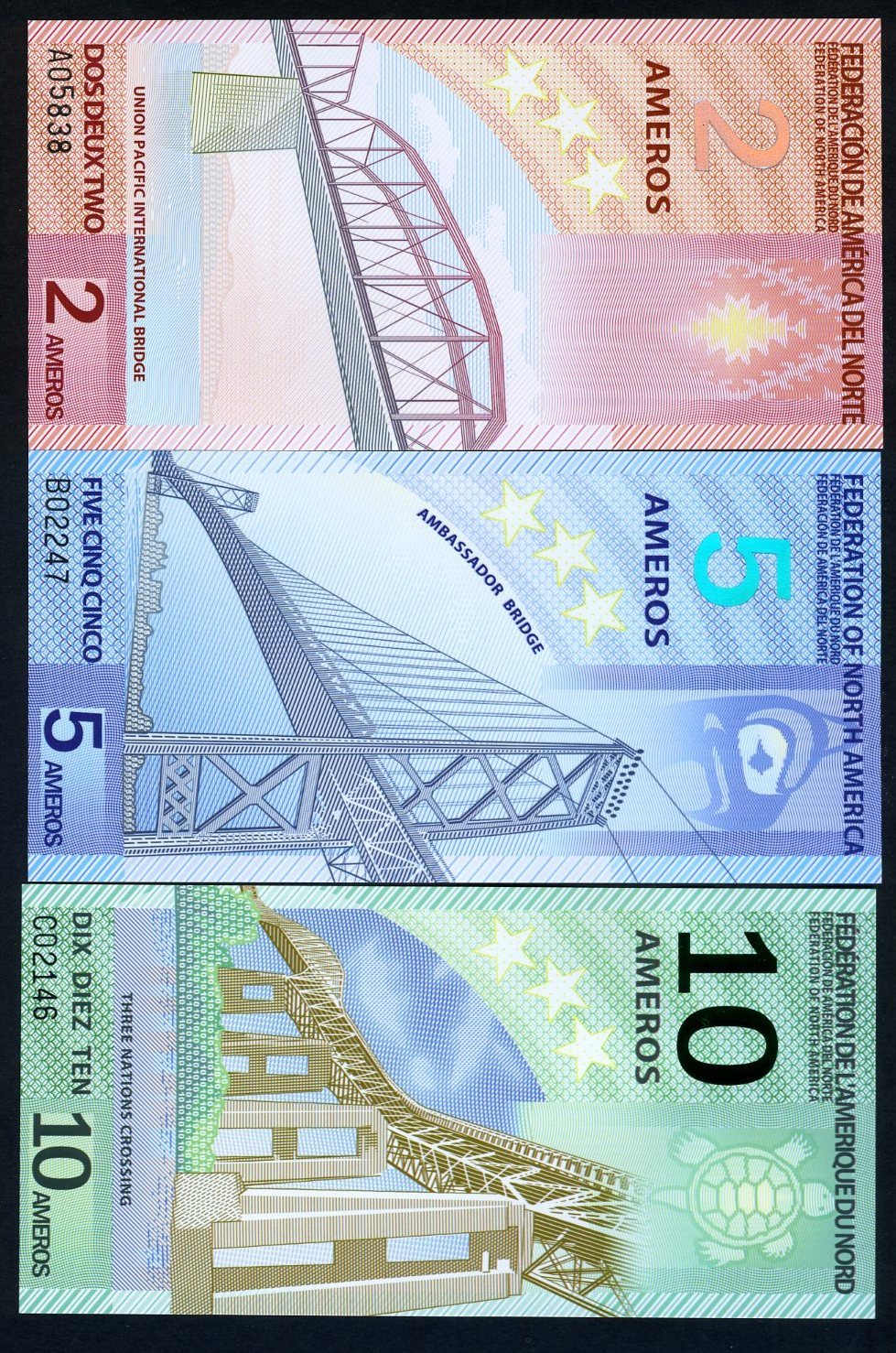 SET Federation of North America, 2;5;10 Ameros, 2011, Polymer, F