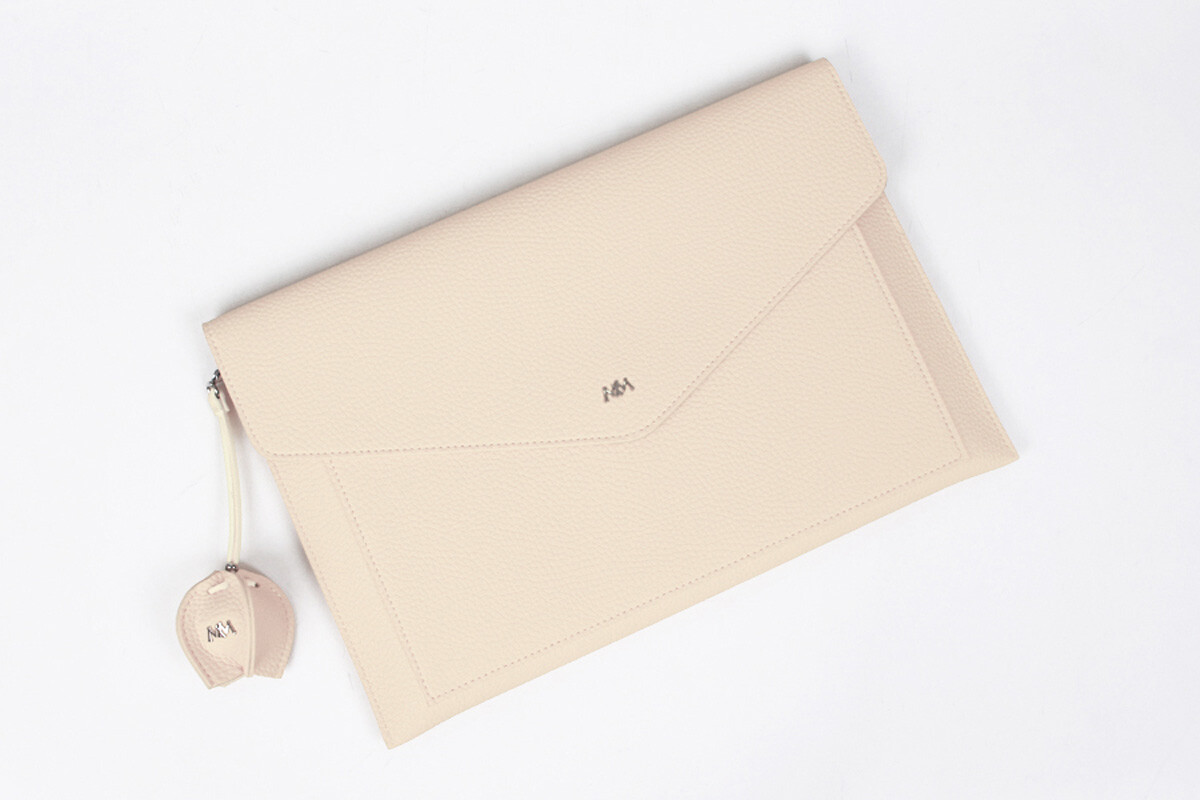 miim pino2 ivory leather 14" inch Laptop pouch South Korea synthetic leather