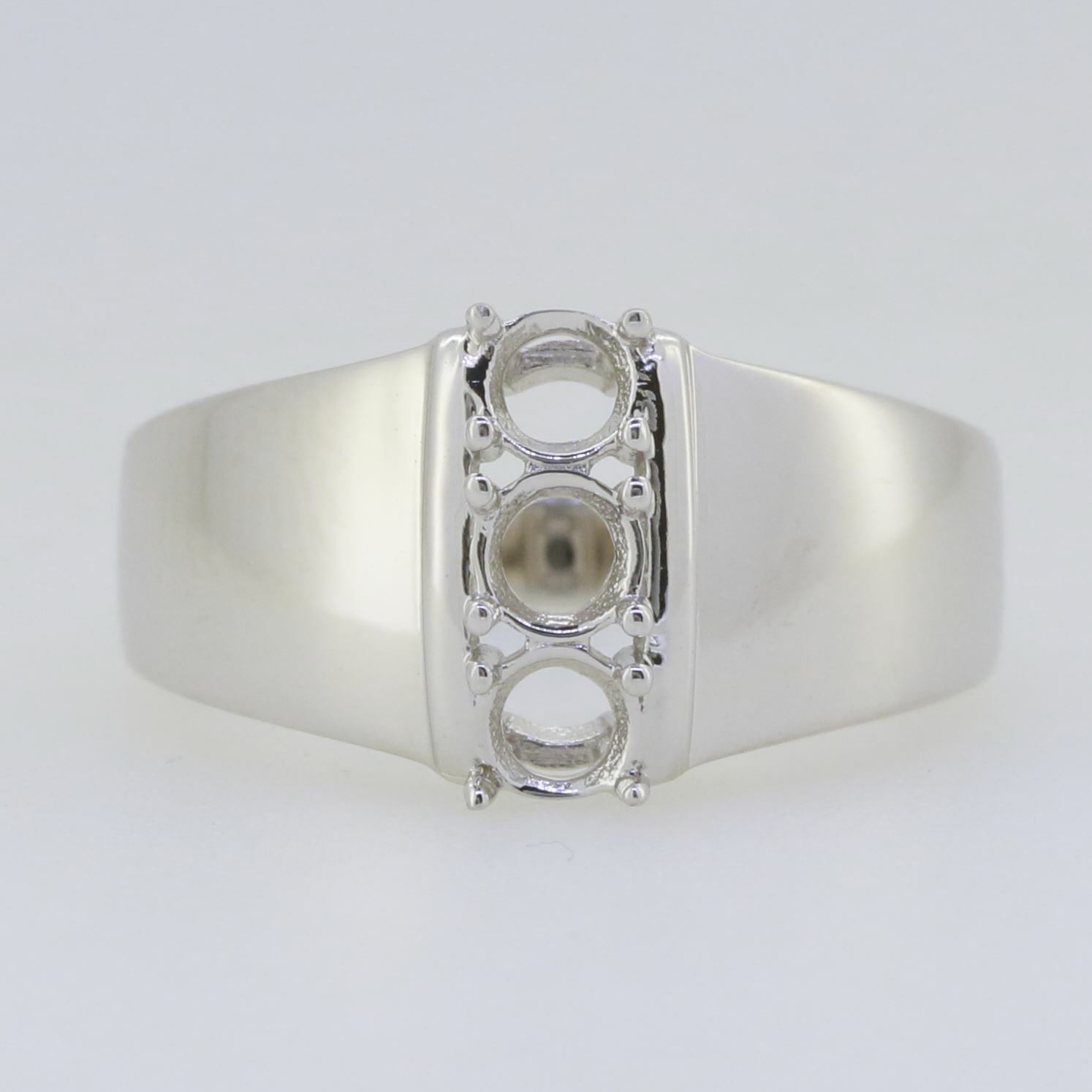 Sterling Silver Semi Mount Ring Setting Round RD 4x4mm White Topaz PJC16714R