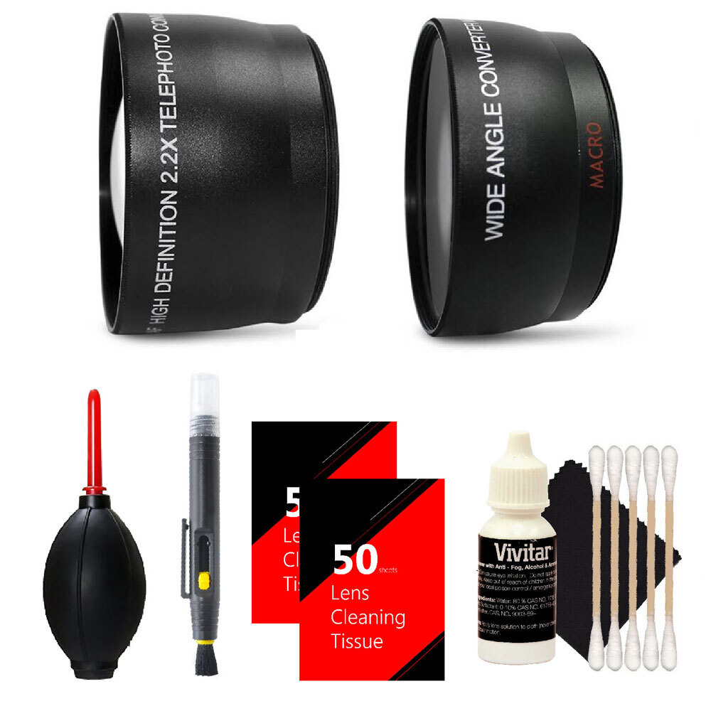 Vivitar 58mm 0.43X Wide Angle Lens + 58mm 2.2X Telephoto Lens + Accessory Kit