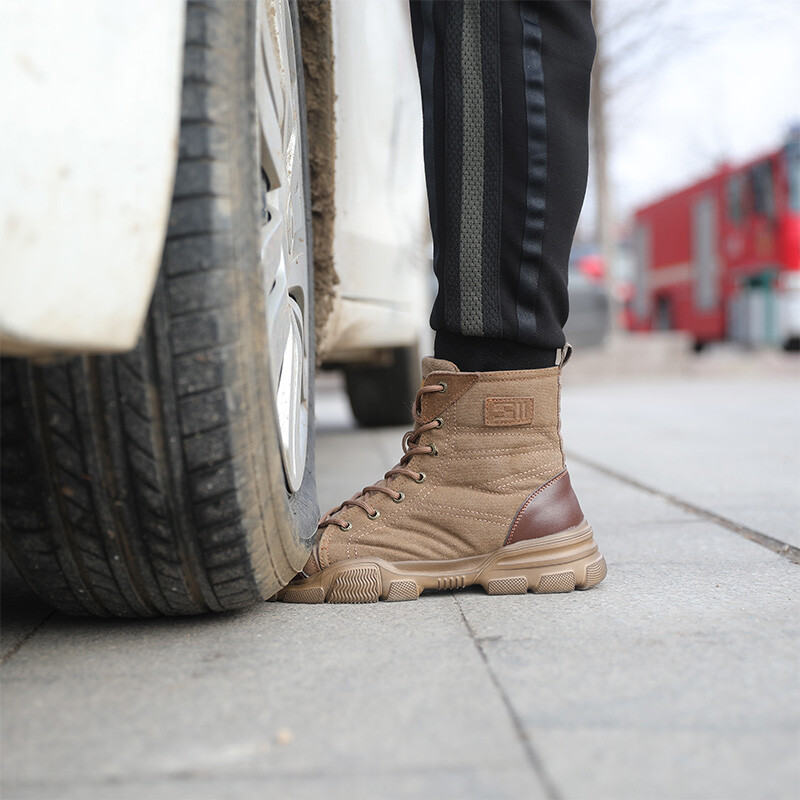 Mens Military Boots Work Safety Shoes Indestructible Steel Toe Bulletproof Boots